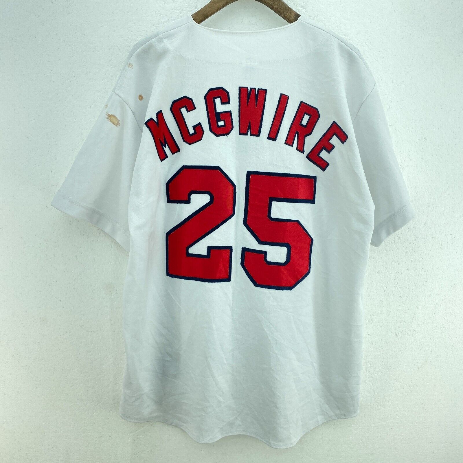 25 Mark McGwire St. Louis Cardinals Vintage White MLB Jersey XL