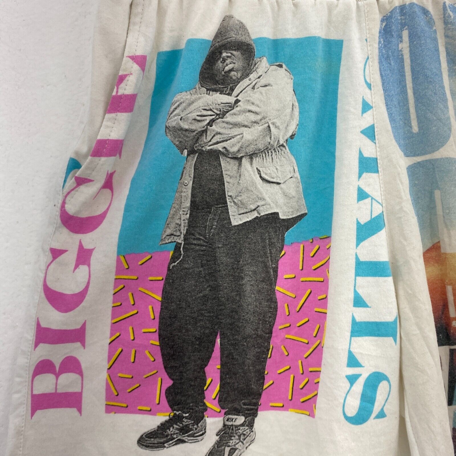 Can Judge Me Now Biggie Rework White Shorts Size S