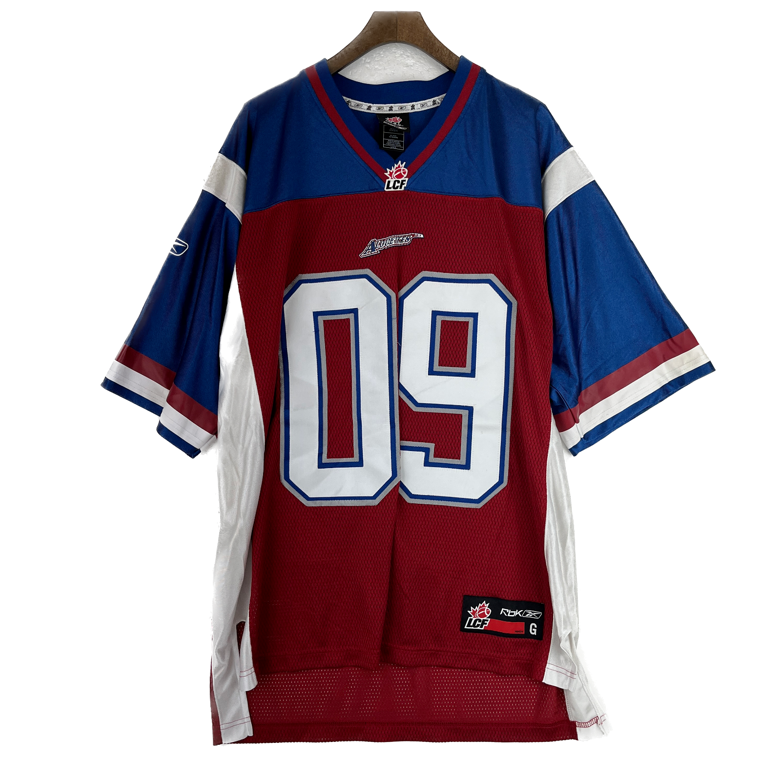Reebok Montreal Alouettes CFL #09 Kummer Mesh Burgundy Blue Jersey Size L