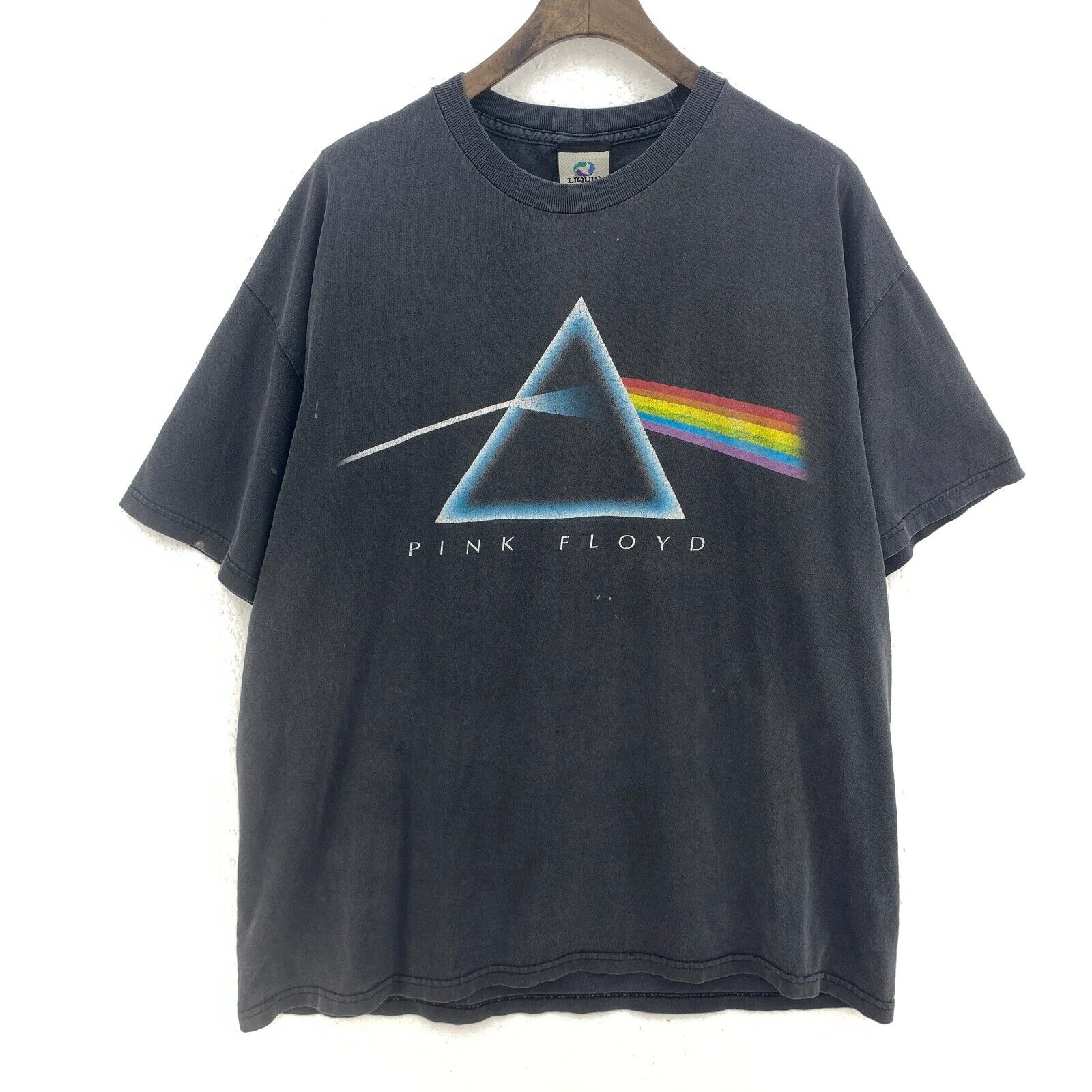 Liquid Blue Pink Floyd Logo Vintage Gray T-shirt Size M Tee
