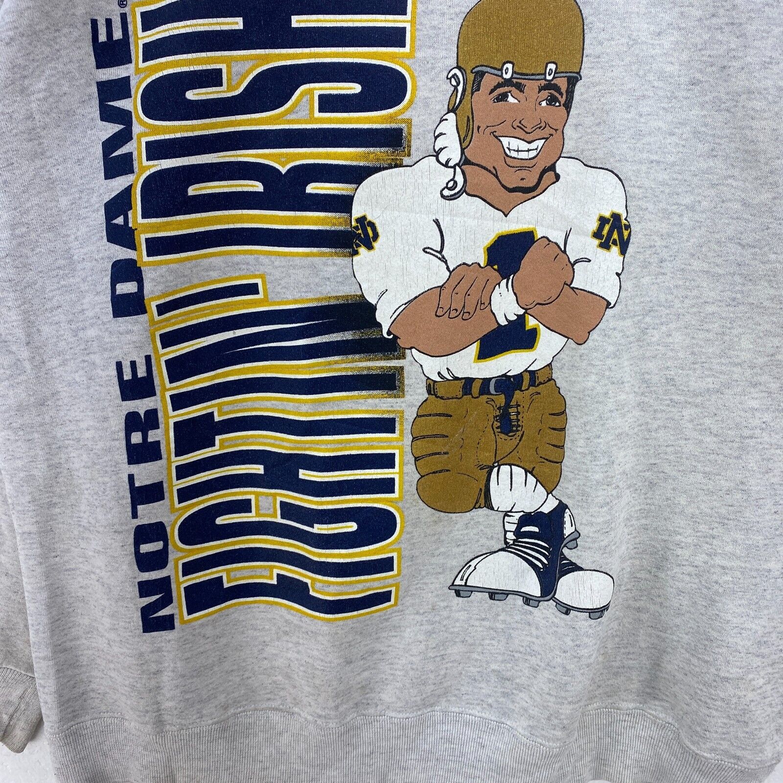 Vintage Nutmeg Notre Dame Fighting Irish NCAA Gray Sweatshirt Size L