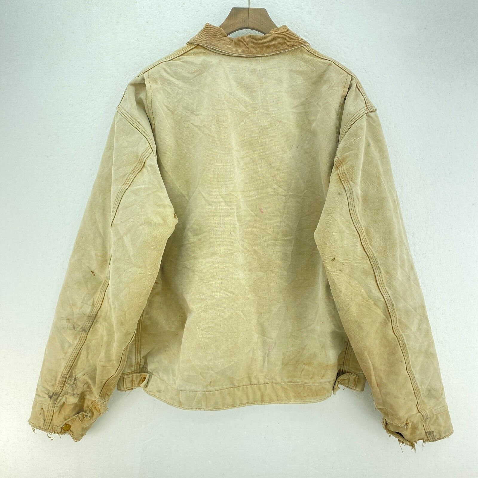 Carhartt Workwear Logo Tan Jacket Size 46 Full Zip Up