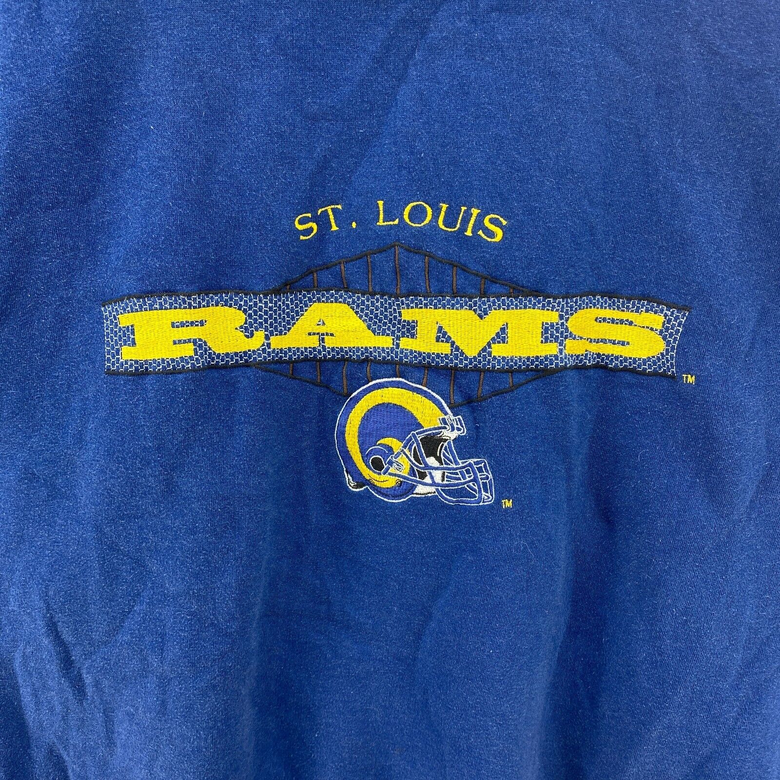 Vintage Starter St. Louis Rams NFL Blue Sweatshirt Size XL