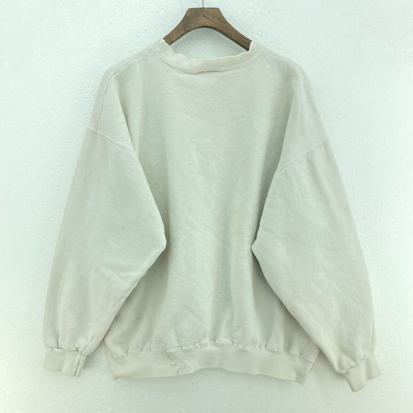 Adidas Crewneck Logo Oatmeal Sweatshirt Size L