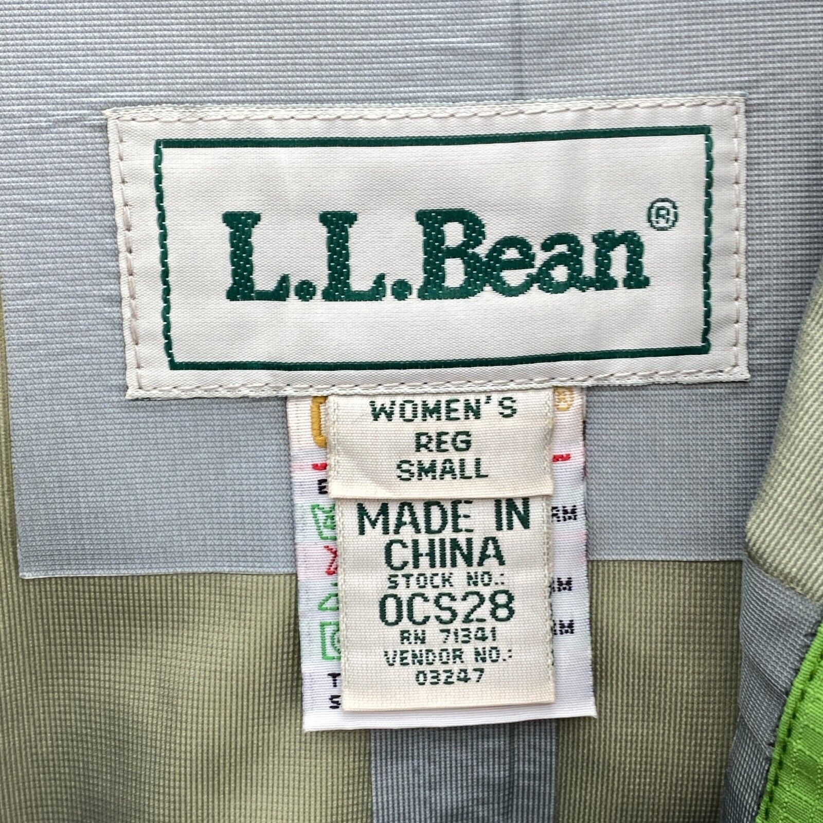 L.L. Bean Hooded Jacket Size S Two Tone Green Women's Full Zip Up