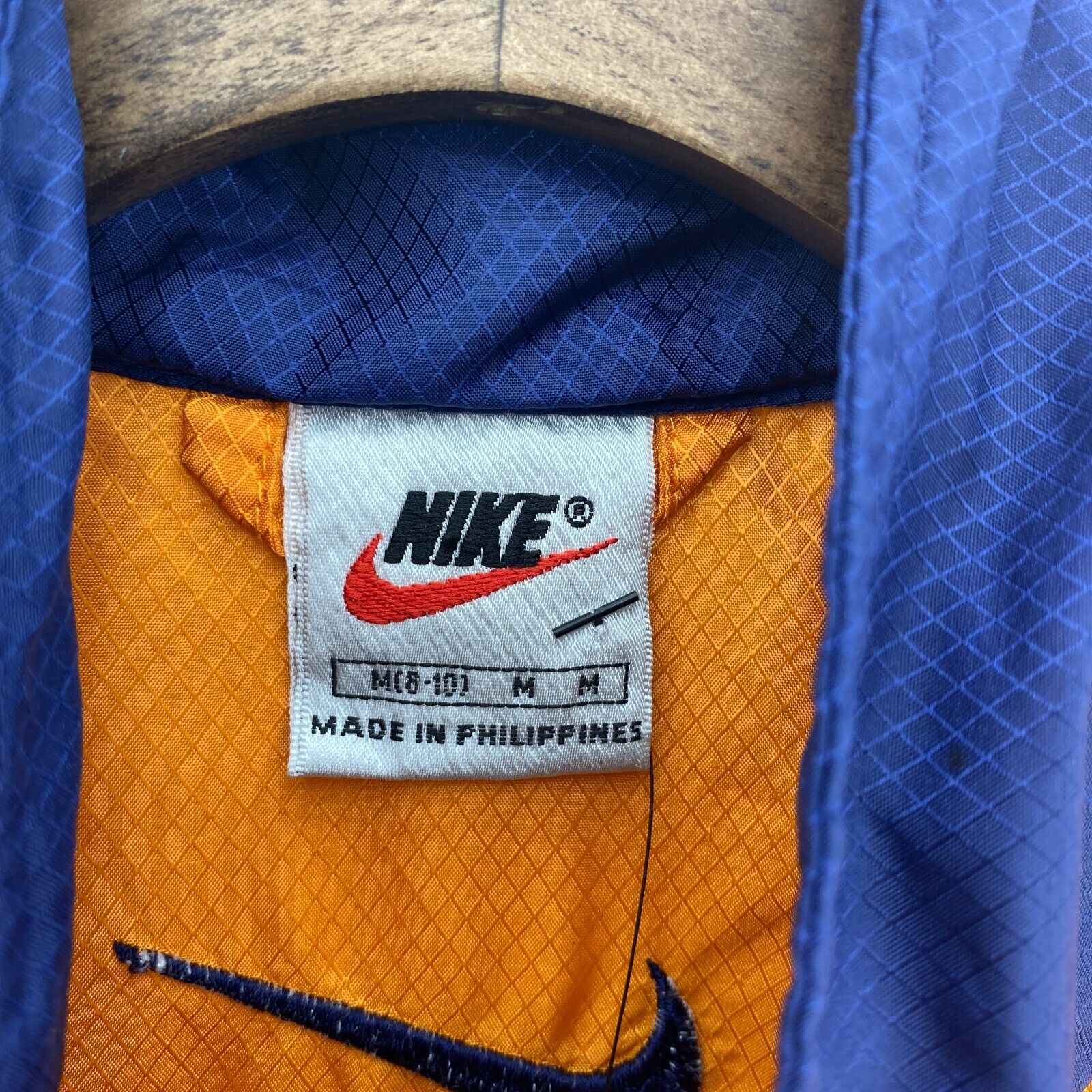 Nike Logo Full Zip Light Orange White Vest Jacket Size M