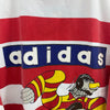 Adidas Striped Red Rugby Polo Woven Long Sleeve T-shirt Size M