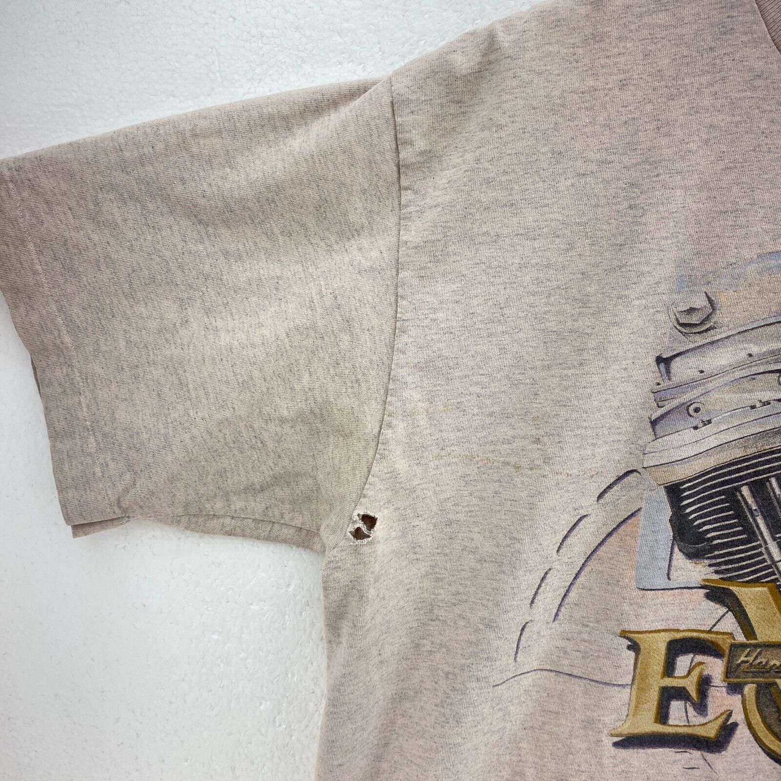 Harley Davidson Motorcycle Petersen Beige T-shirt Size XL Graphic Print