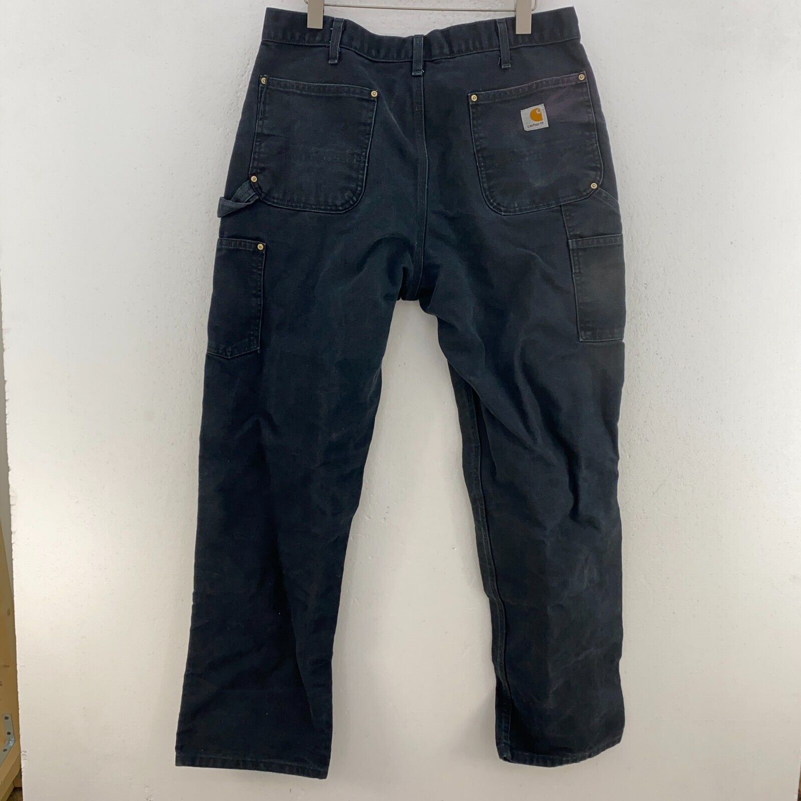 Vintage Carhartt Dungaree Fit Navy Blue Canvas Pants Size 36 x 32