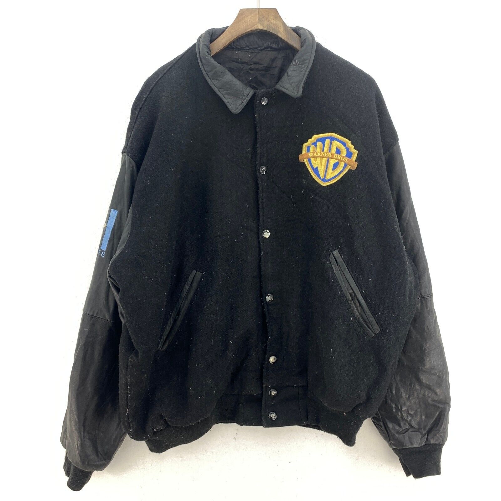 Vintage Dennis The Menace Cast And Crew Varsity Black Bomber Jacket Size 3XL