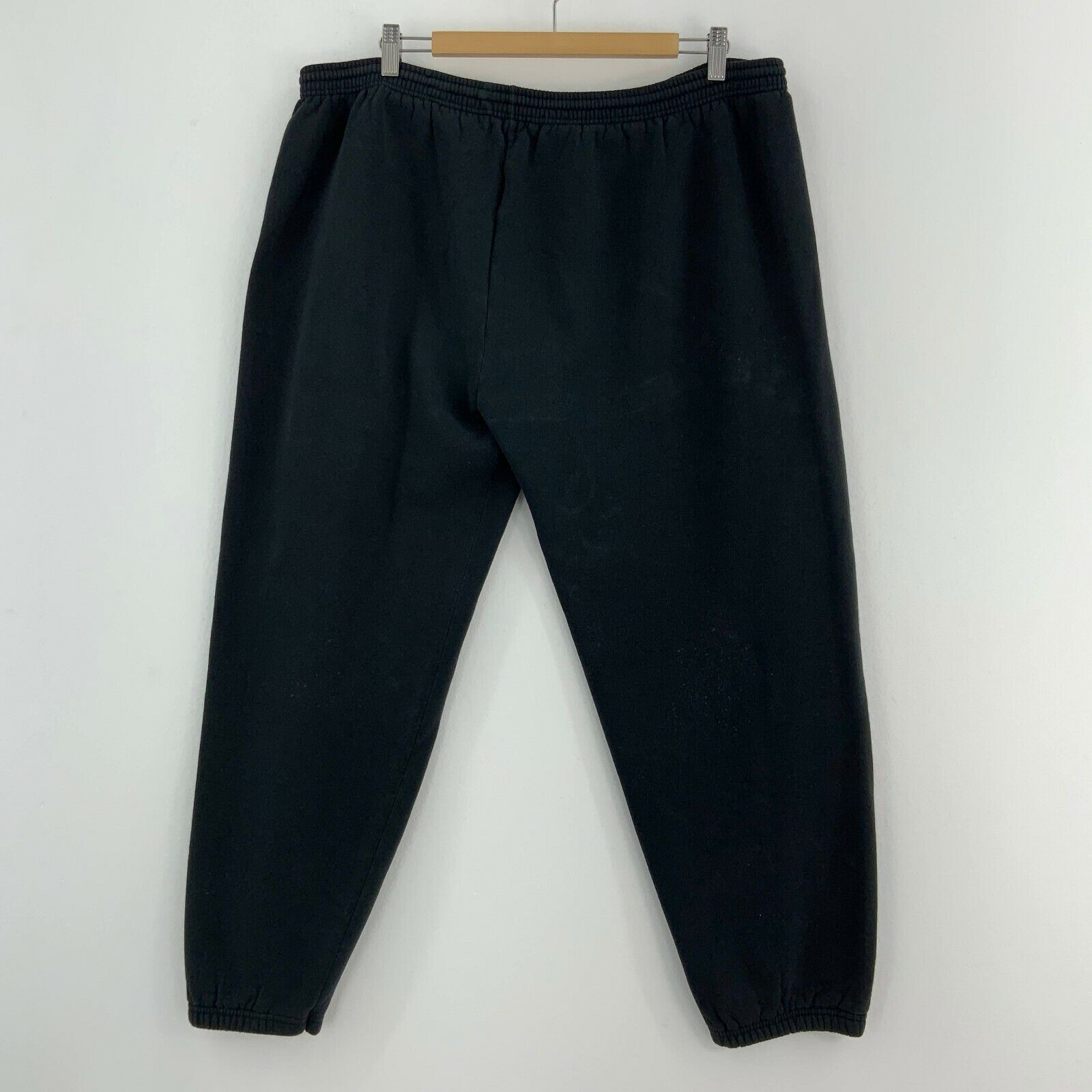 Fruit Of The Loom Plain Black Sweatpant Activewear Fleece Lined Size XL 90s