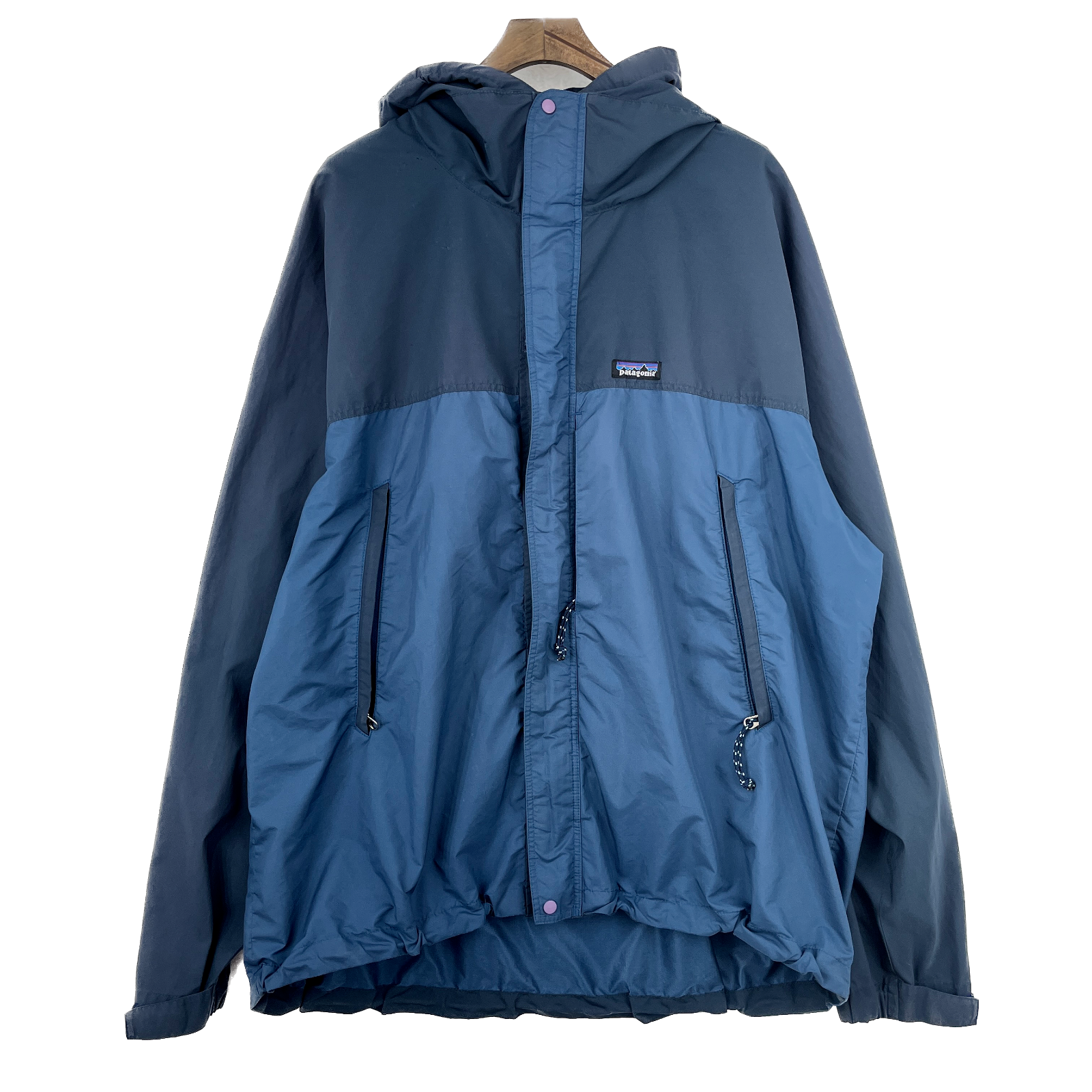 Vintage Patagonia Full Zip Navy Blue Hooded Jacket Size XL