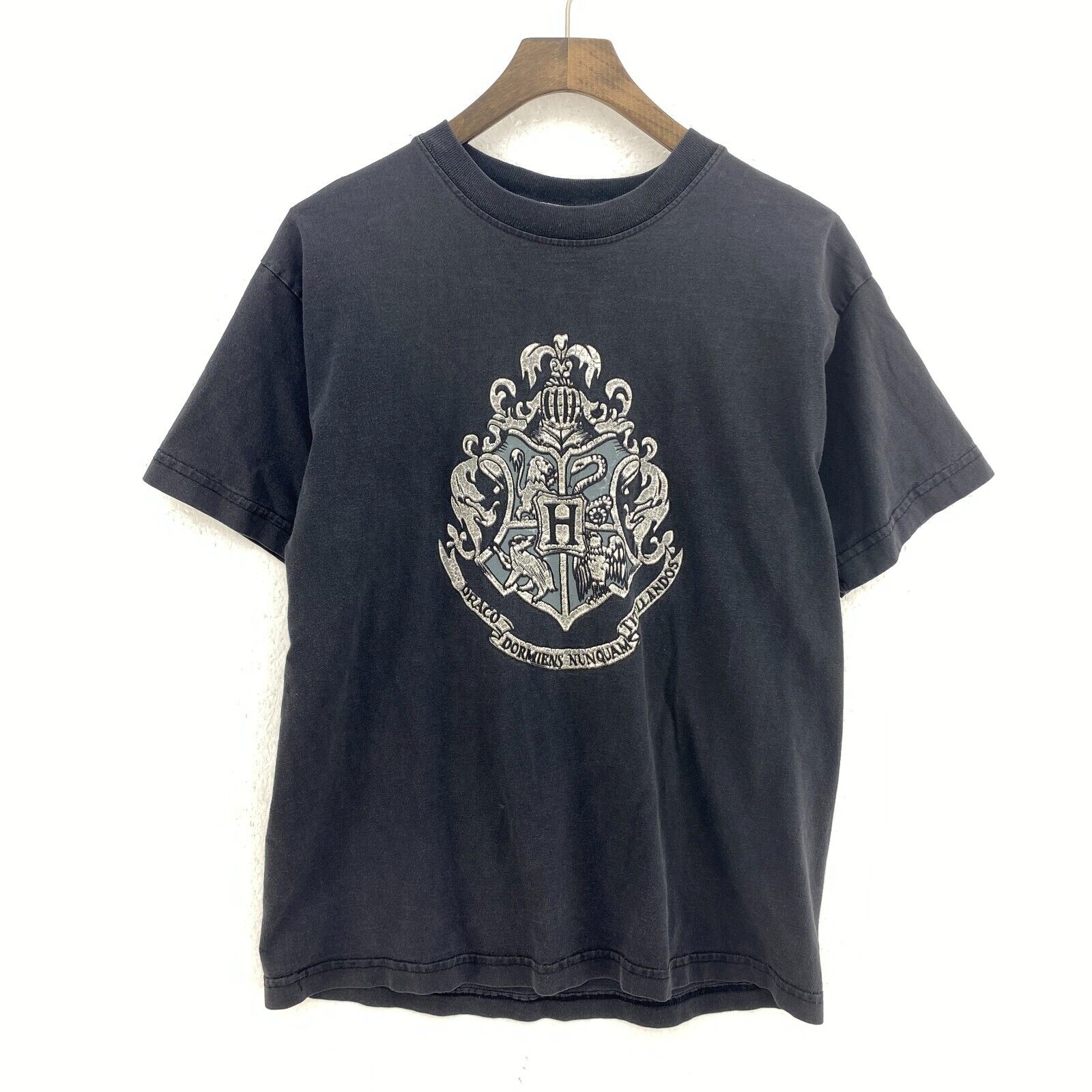 Harry Potter Draco Dormiens Nunquam Titillandos Black T-shirt Size XL Kids