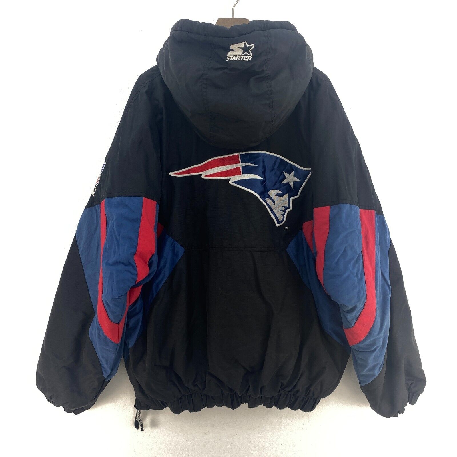 Starter NFL New England Patriots Black Quarter Zip Insulated Jacket Size XL