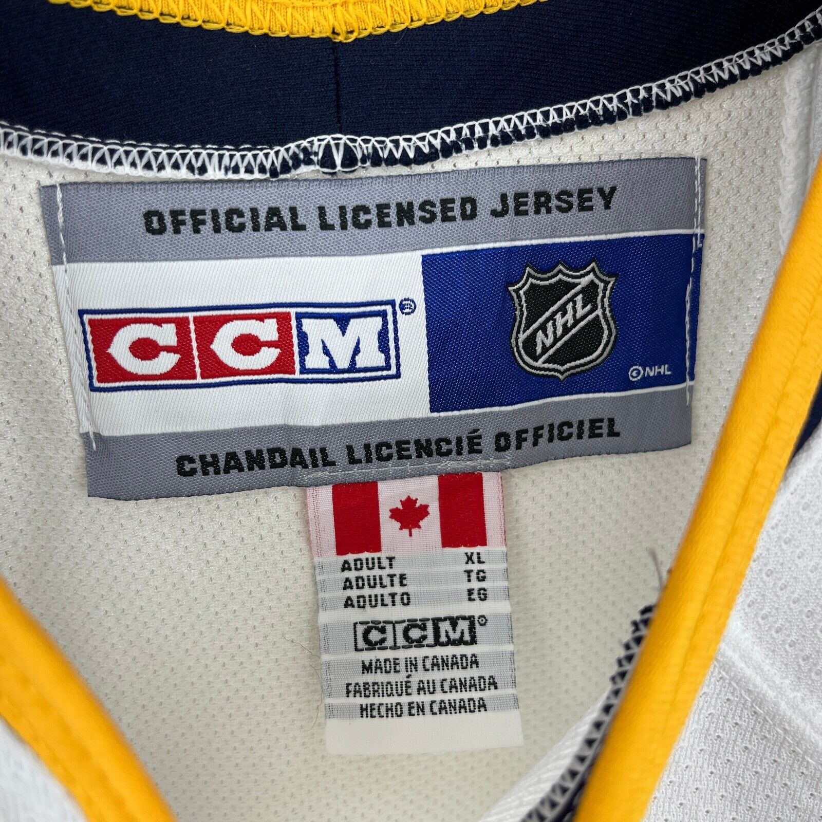 Vintage Buffalo Sabres CCM White Jersey Size XL