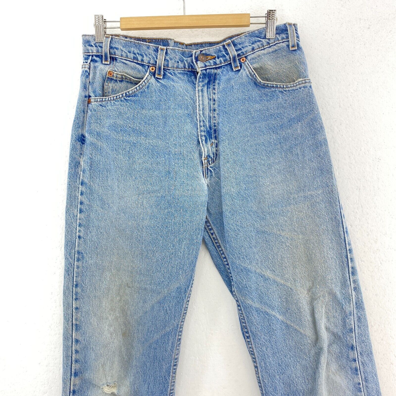 Levi's Orange Tab Light Wash Blue Denim Straight Jeans Size 33