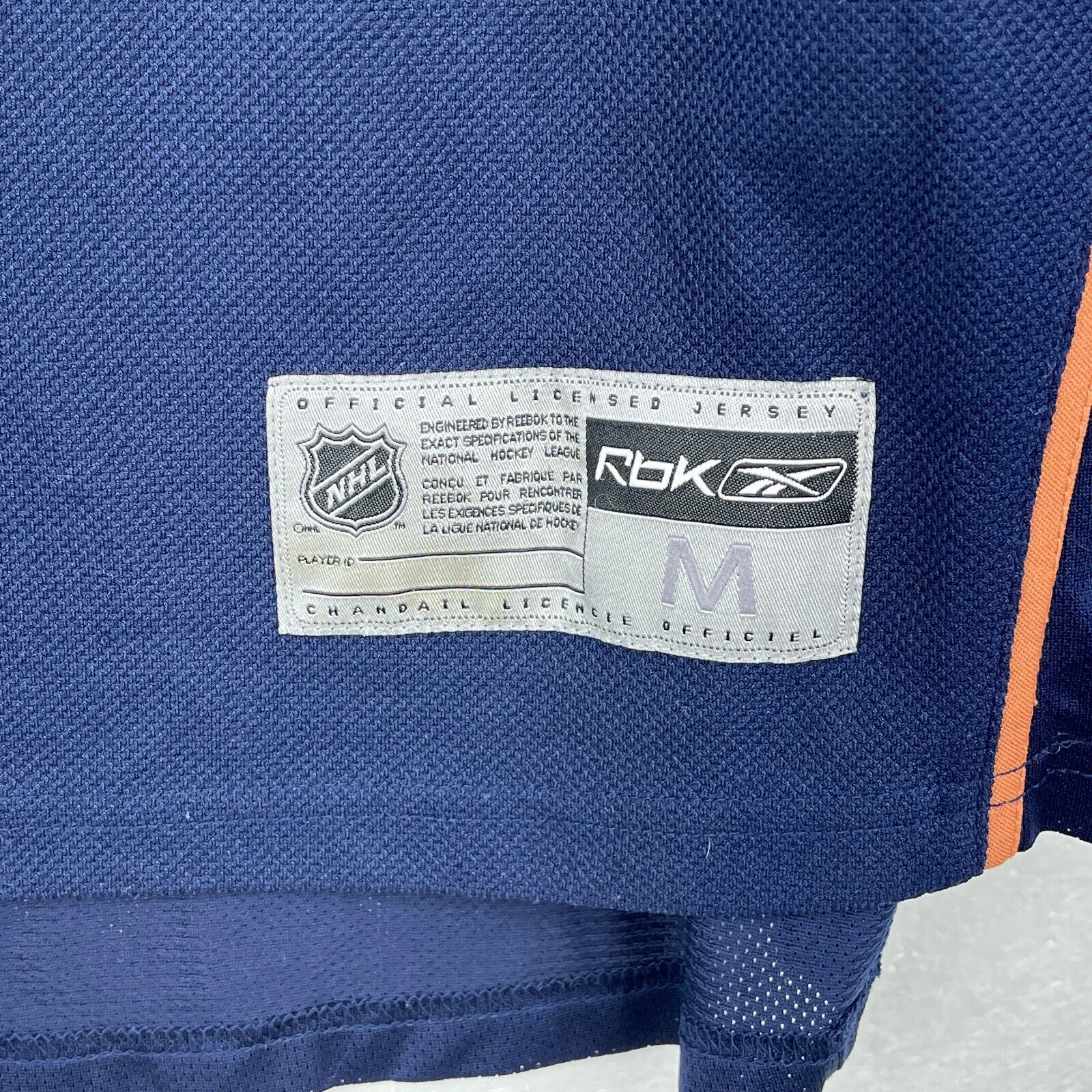 Vintage Reebok Edmonton Oilers NHL Navy Blue Jersey Size M