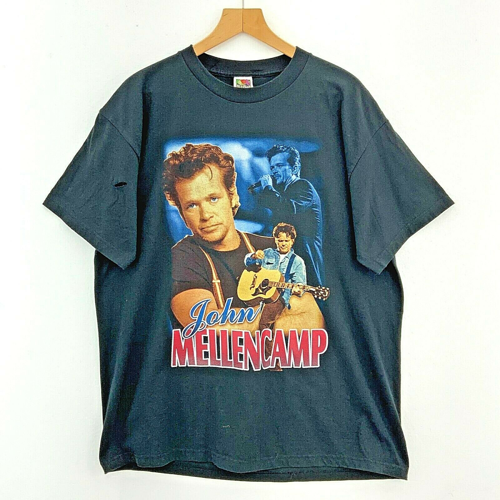 John Mellencamp Rock Tour 2001 Black T-shirt Size XL