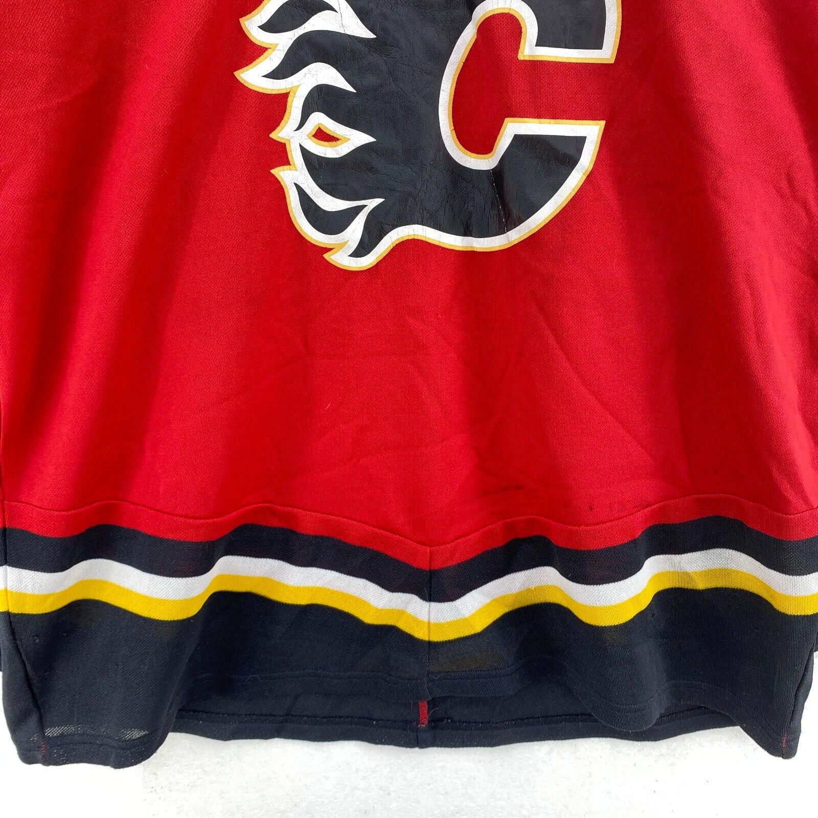 Vintage CCM Calgary Flames V-Neck Red Jersey Size L