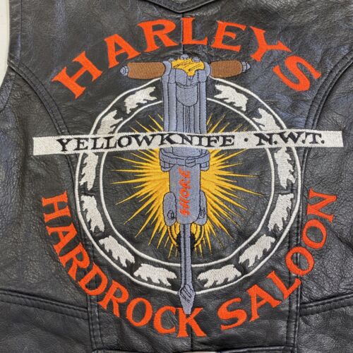 Harley Davidson Motorcycles KIDS' Leather Vest Biker Hardrock Saloon Size 14