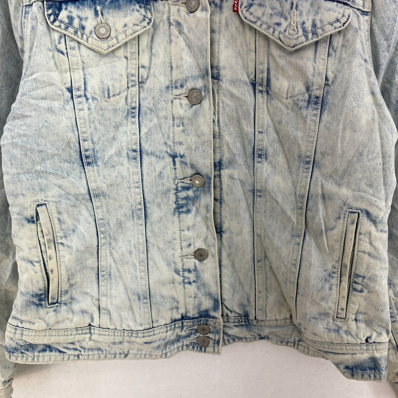 Levi Strauss Sherpa Denim Blue Light Wash Size XL Button Up