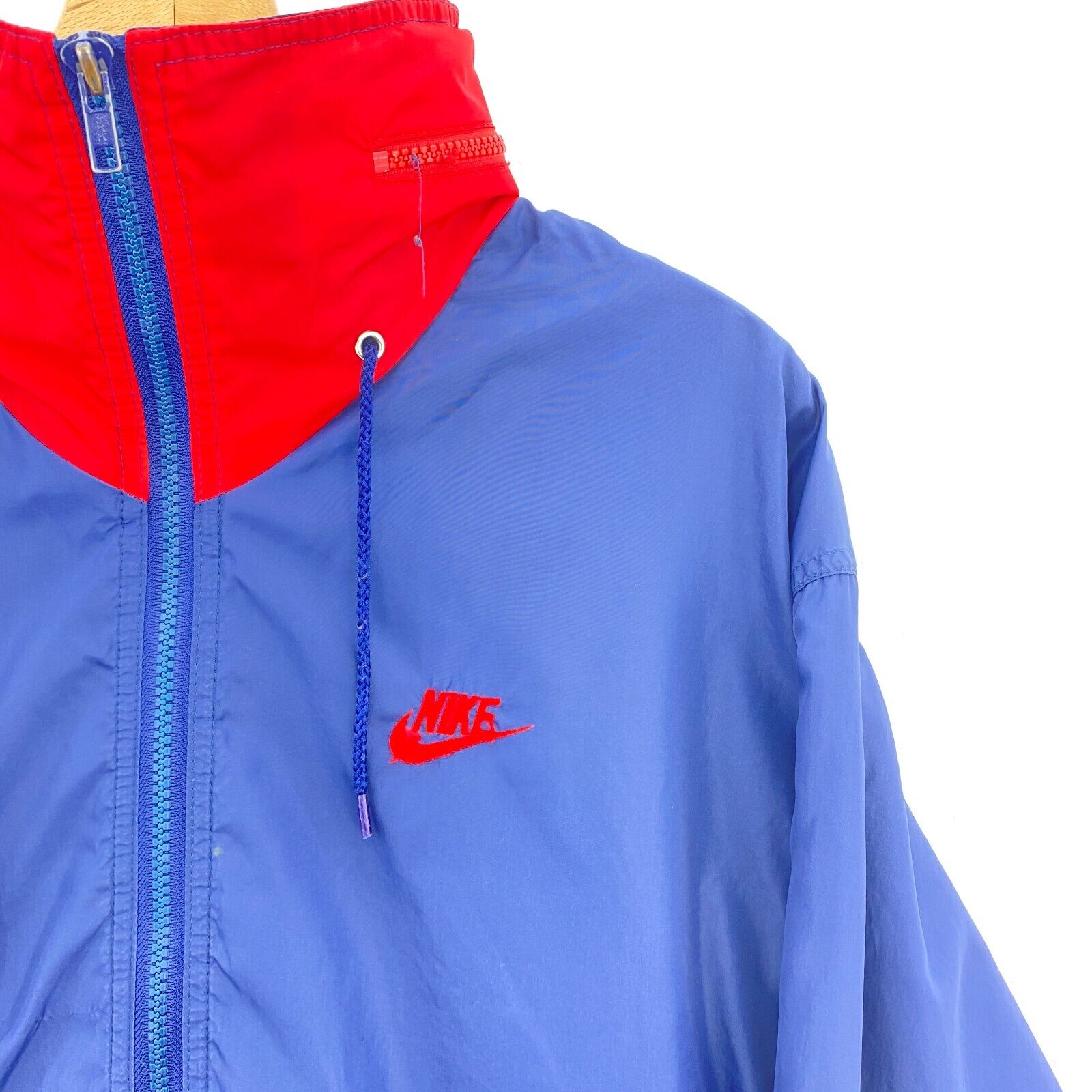 Nike Blue Light Long Windbreaker Jacket Size L