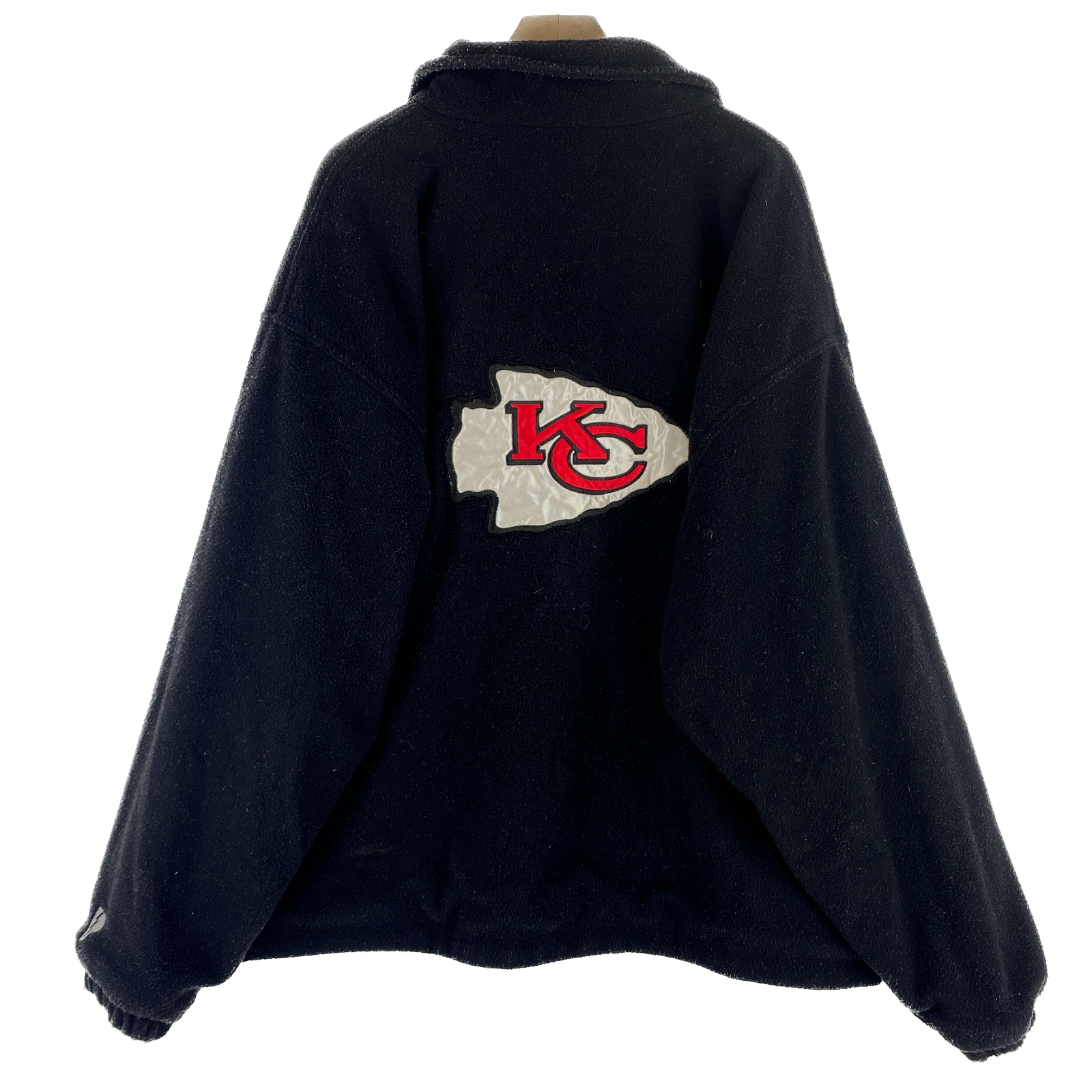 Vintage Reversible Kansas Chiefs NFL Full Zip Black Fleece Jacket Size L