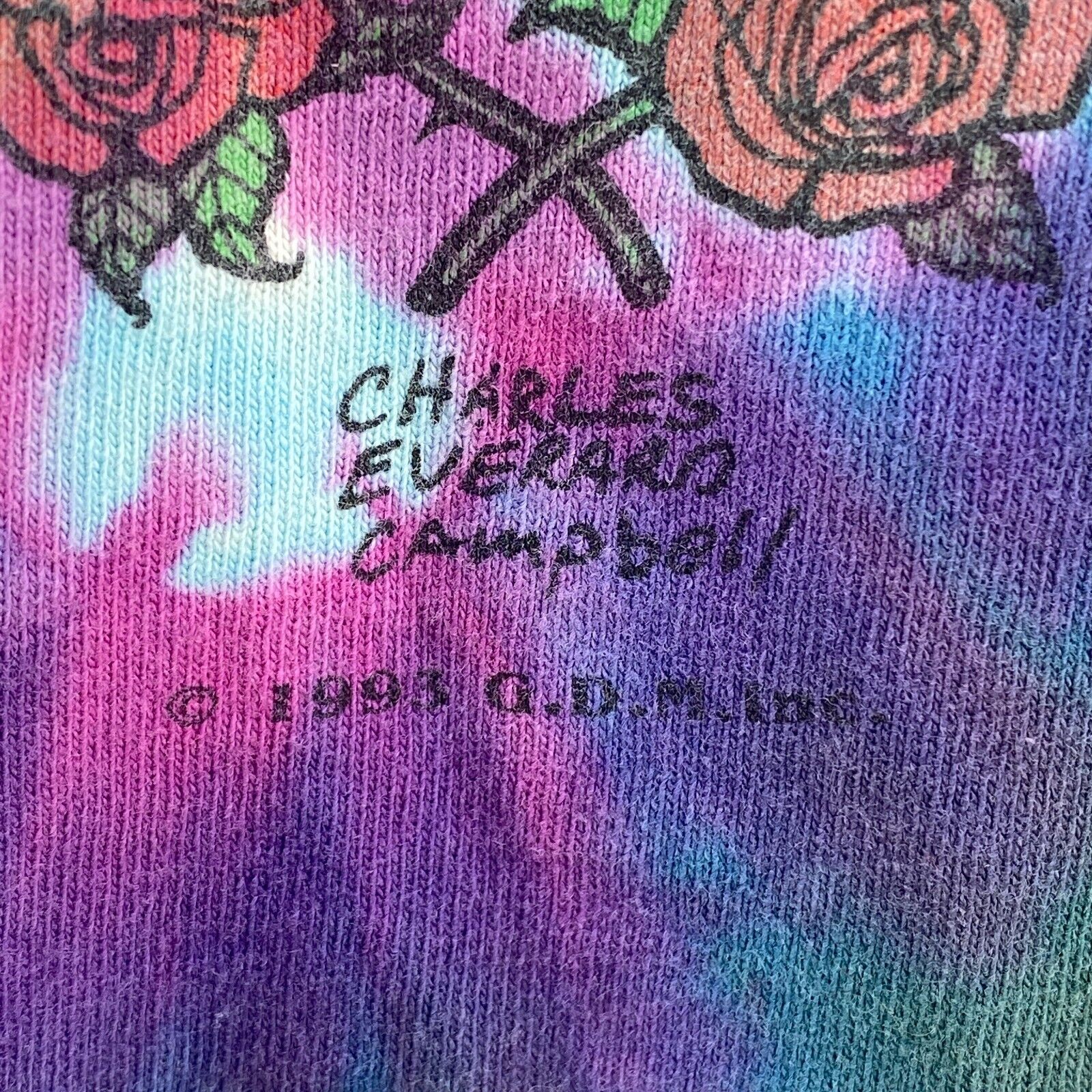 Liquid Blue 1993 Grateful Dead Multicolor White T-shirt Long Sleeve Size L