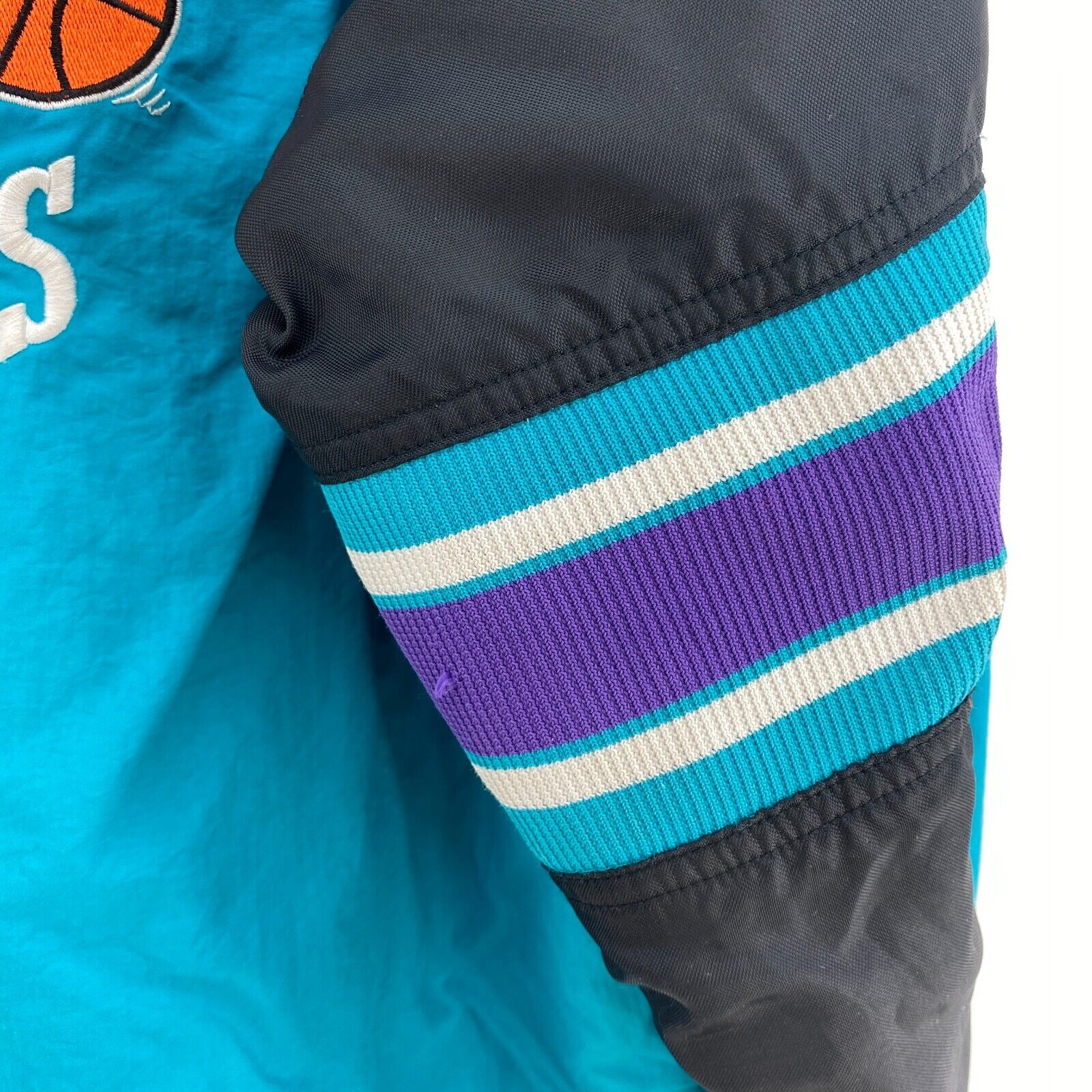 Starter Charlotte Hornets NBA Quarter Zip Insulated Blue Jacket Size S
