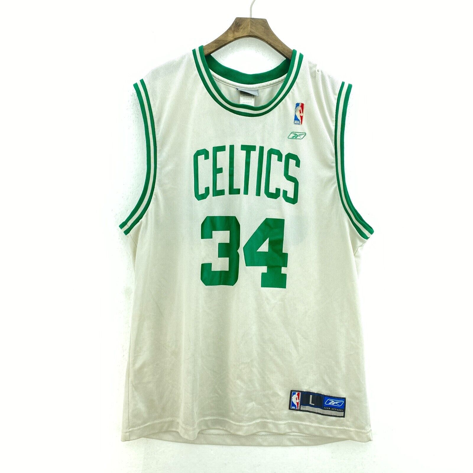 Reebok Boston Celtics 34 Paul Pierce White NBA Jersey Size L