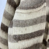 Vintage Beige Striped Double Pocket Flannel Button Up Shirt Size M