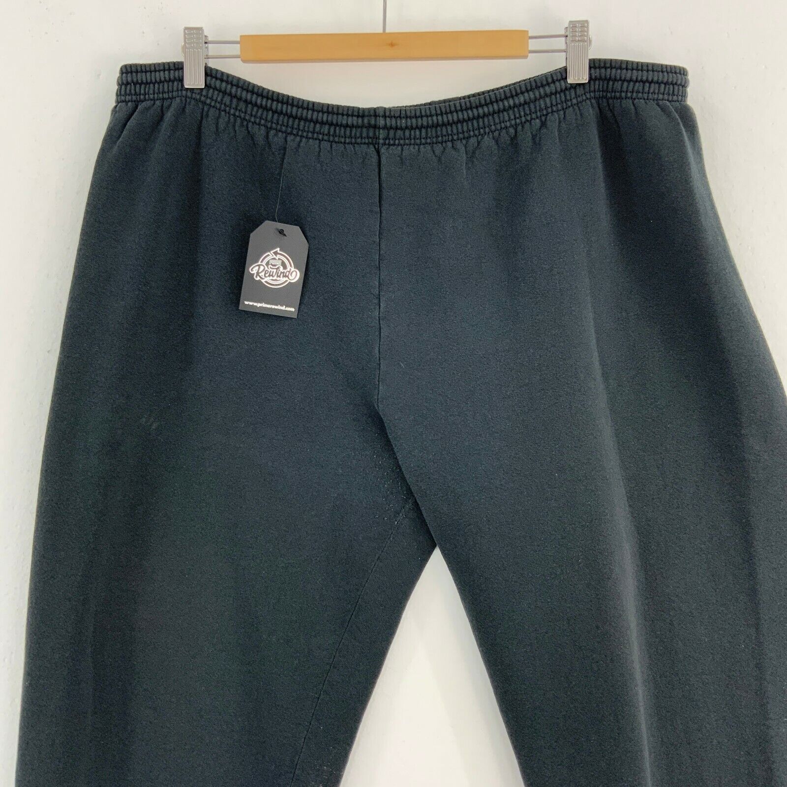 Fruit Of The Loom Plain Black Sweatpant Activewear Fleece Lined Size XL 90s
