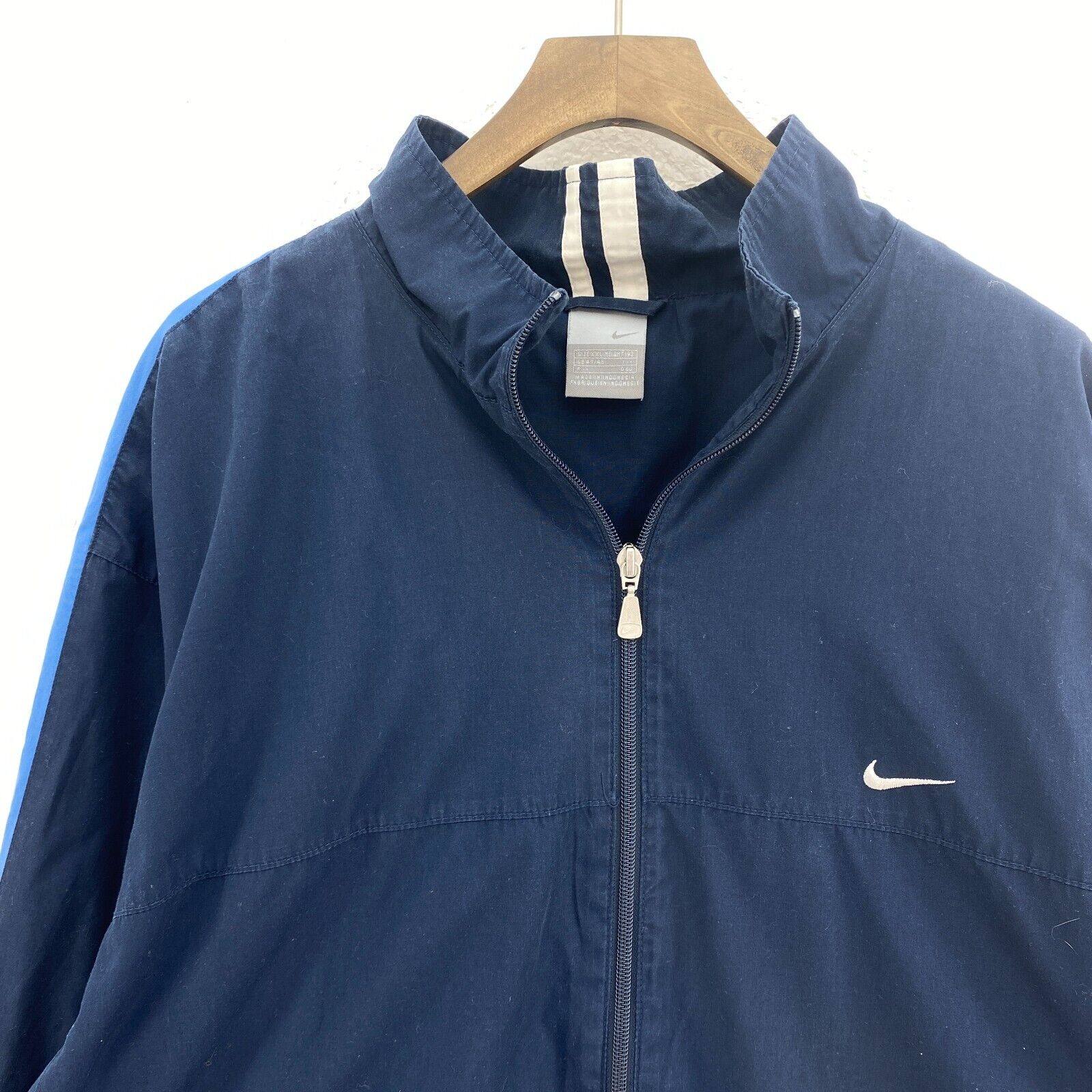 Nike Swoosh Logo Full Zip Navy Blue Track Jacket Size 2XL