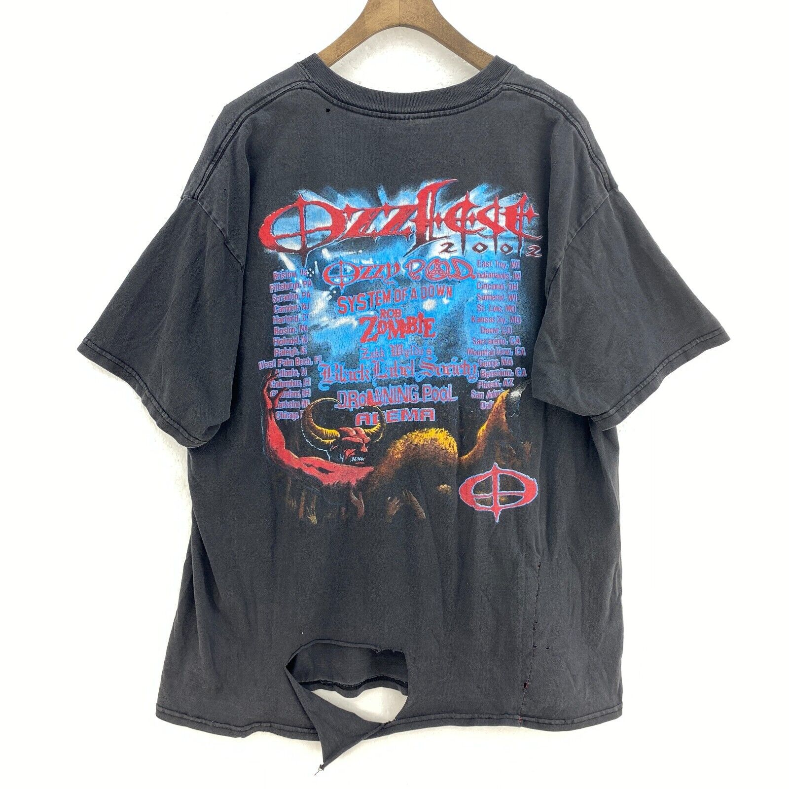 Ozzfest 2002 Devil Music Festival Rock Black T-shirt Size XL