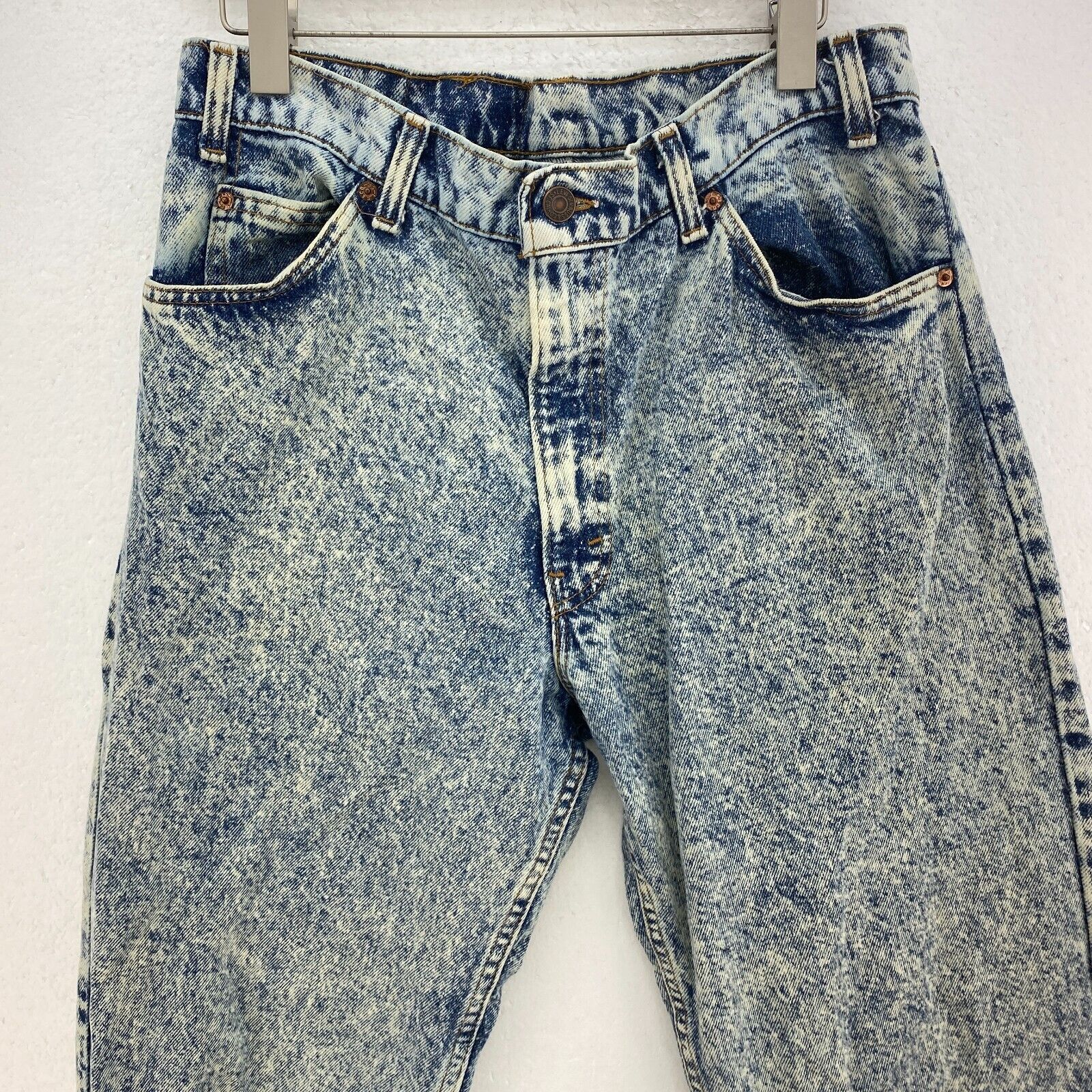 Levi Strauss Orange Tab Blue Acid Wash Jeans Size 34 x 30