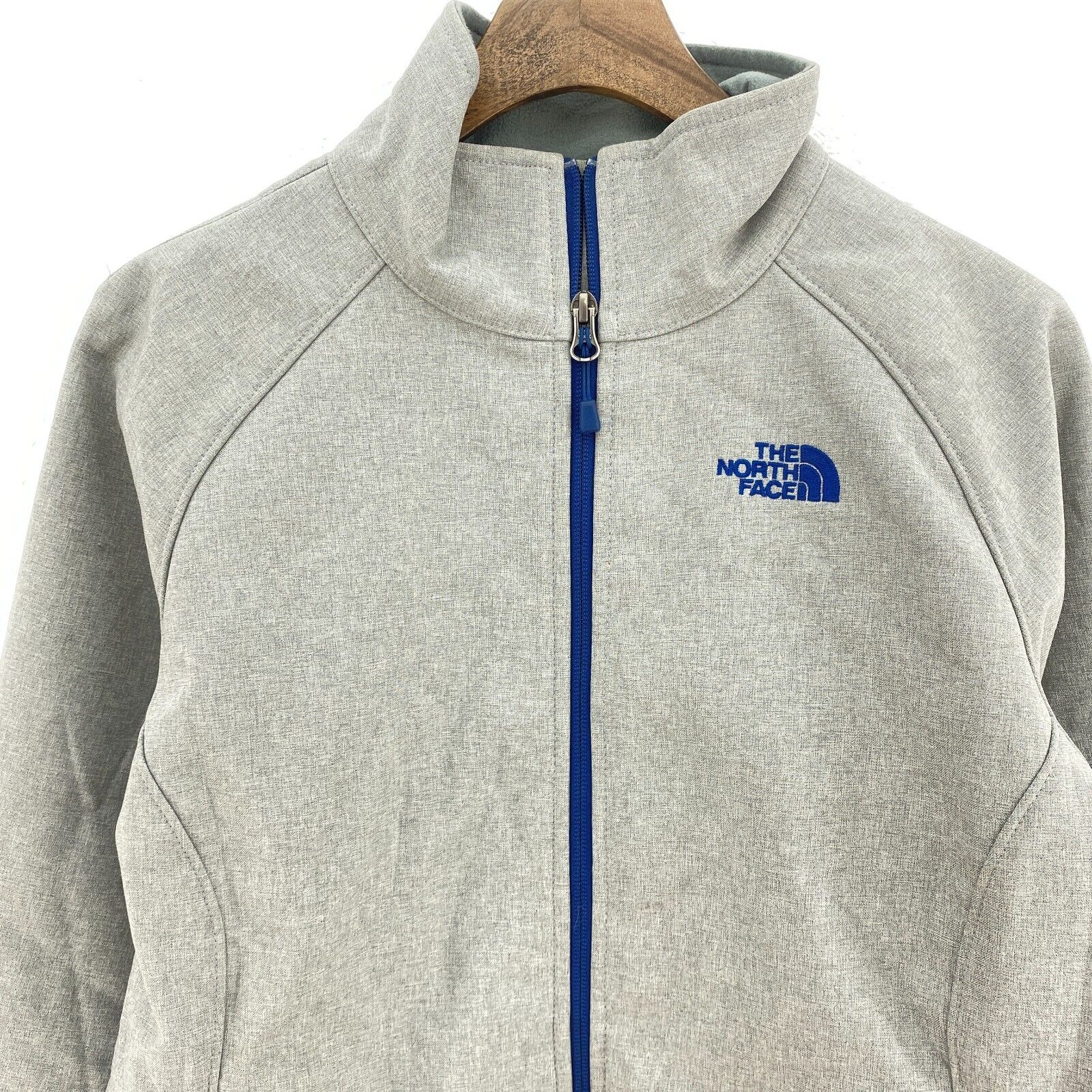The North Face Embroidered Logo Heathered Gray Full Zip Jacket Size M Women's