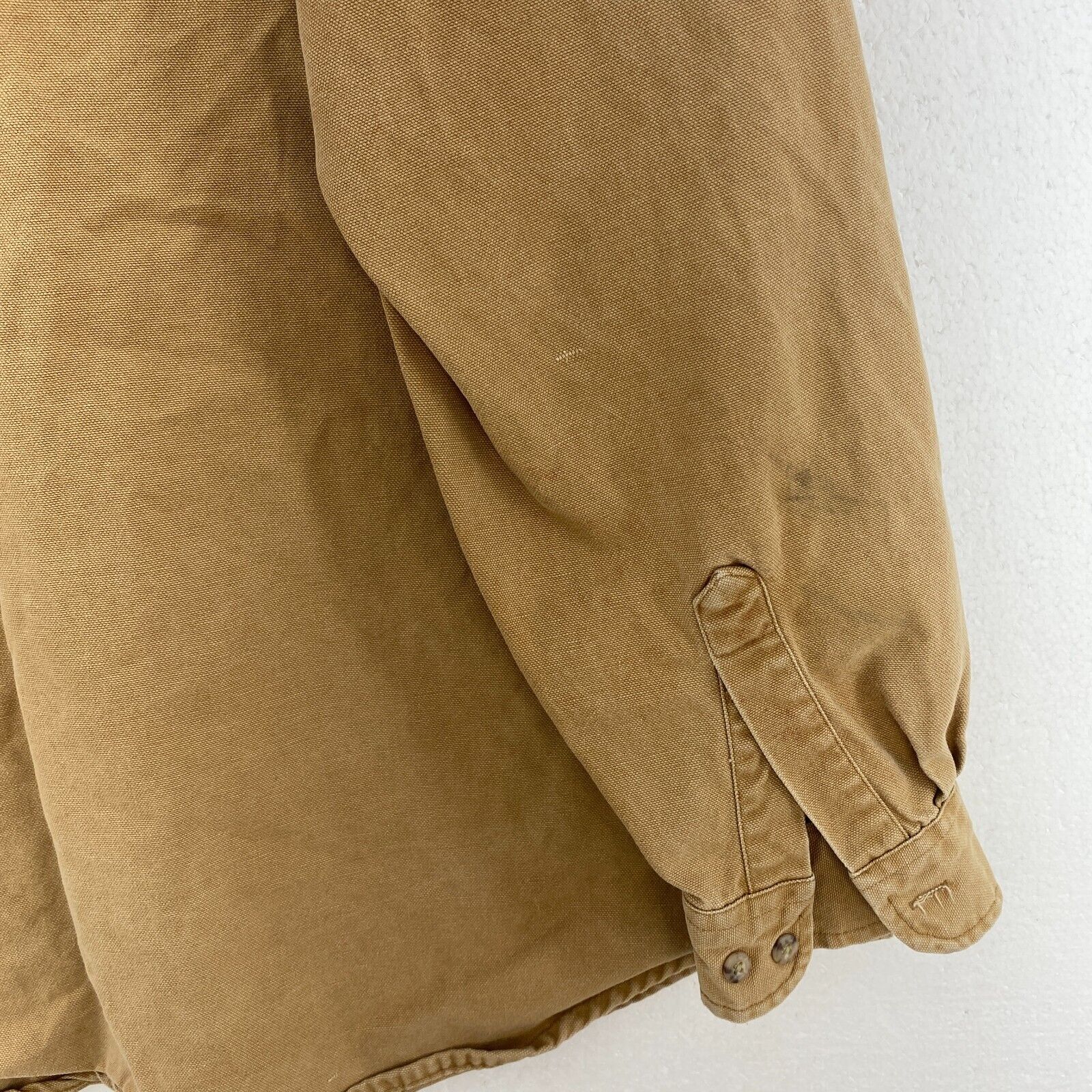 Vintage Carhartt 1990s Double Pocket Button Up Beige Shirt Size L