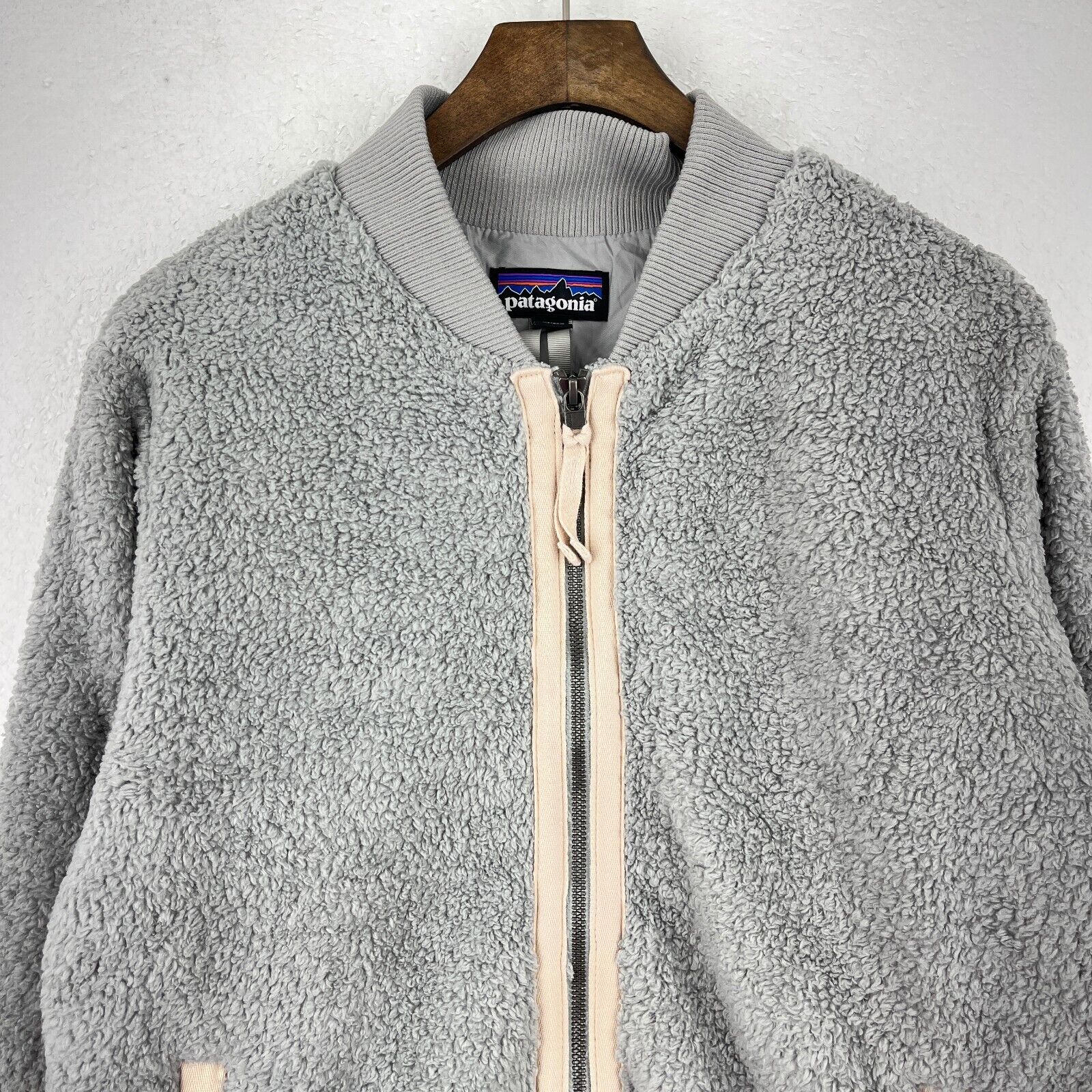 Vintage Patagonia Full Zip Fleece Gray Bomber Jacket Size L