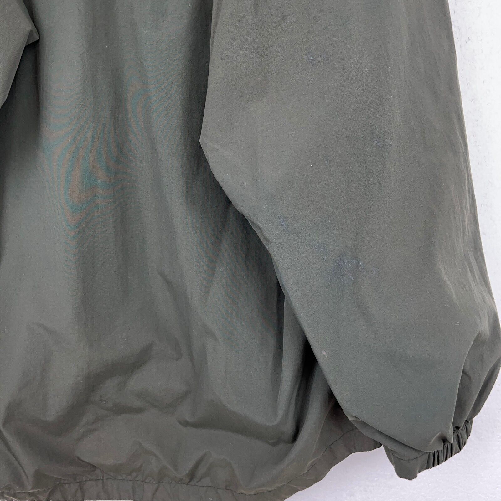 Vintage Nautica Competition Quarter Zip Hooded Green Light Jacket Size L