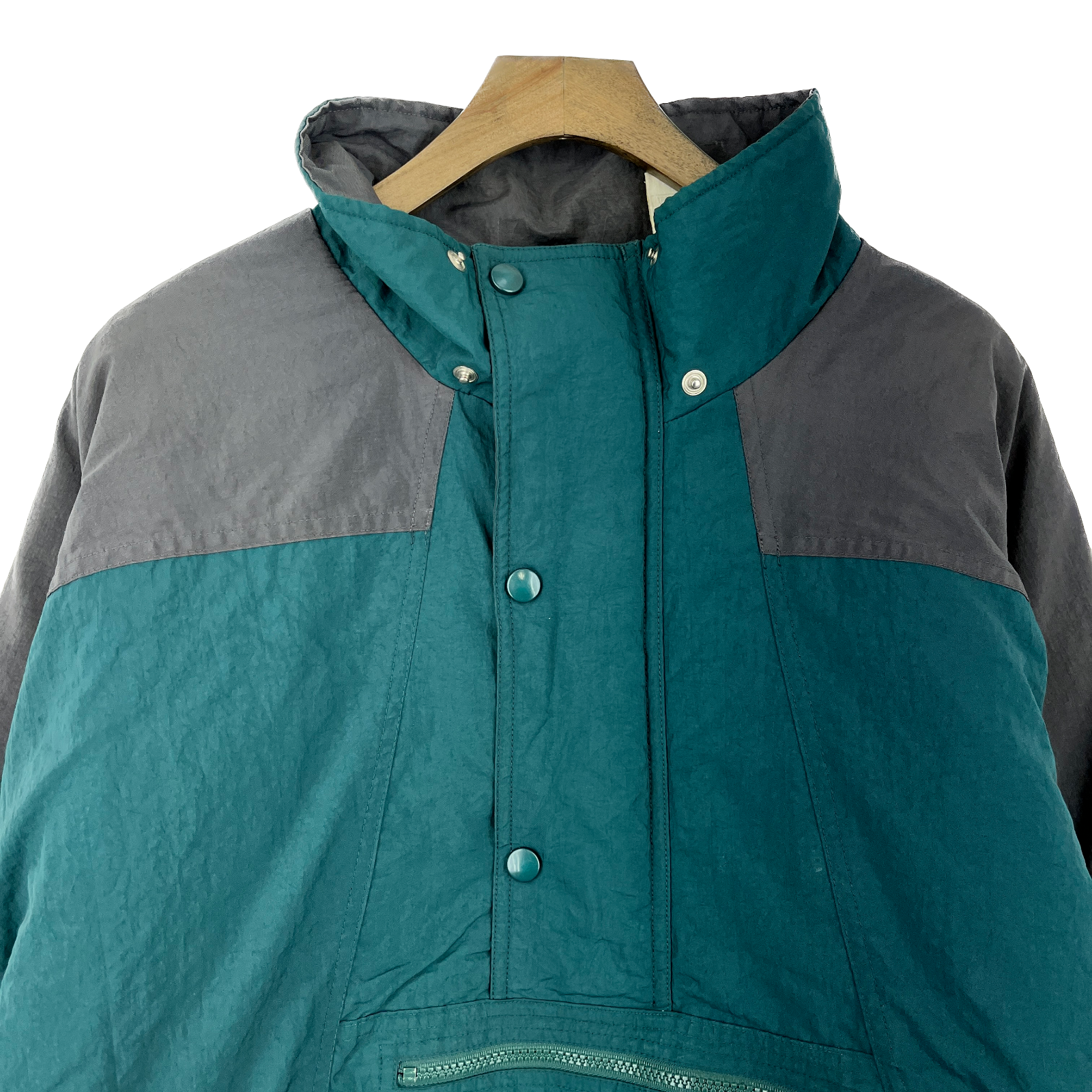 Vintage Nike Air Logo Half Zip Insulated Green Jacket Size L