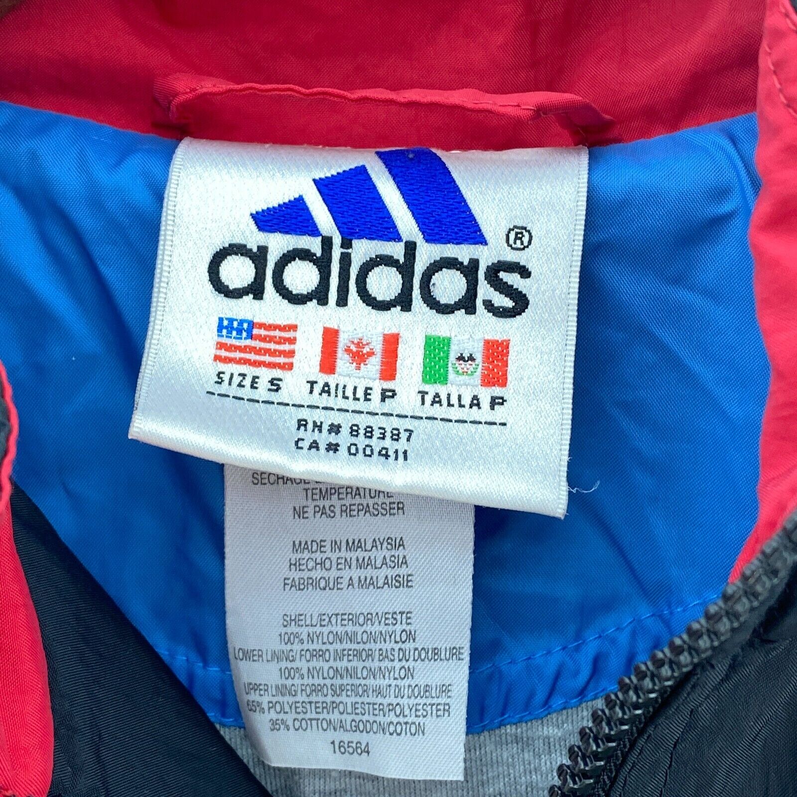 Adidas Logo Embroidered Lightweight Jacket Size S Black Full Zip Up