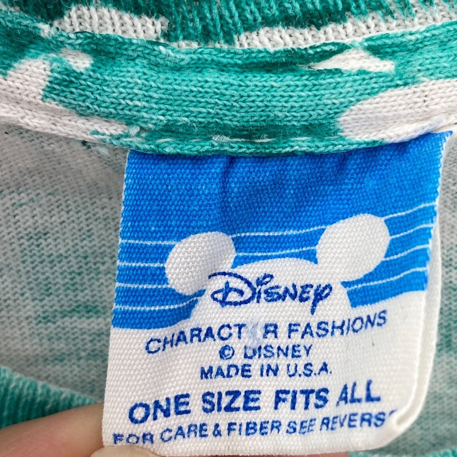 Mickey Mouse Disney All Over Print Green T-shirt Size M