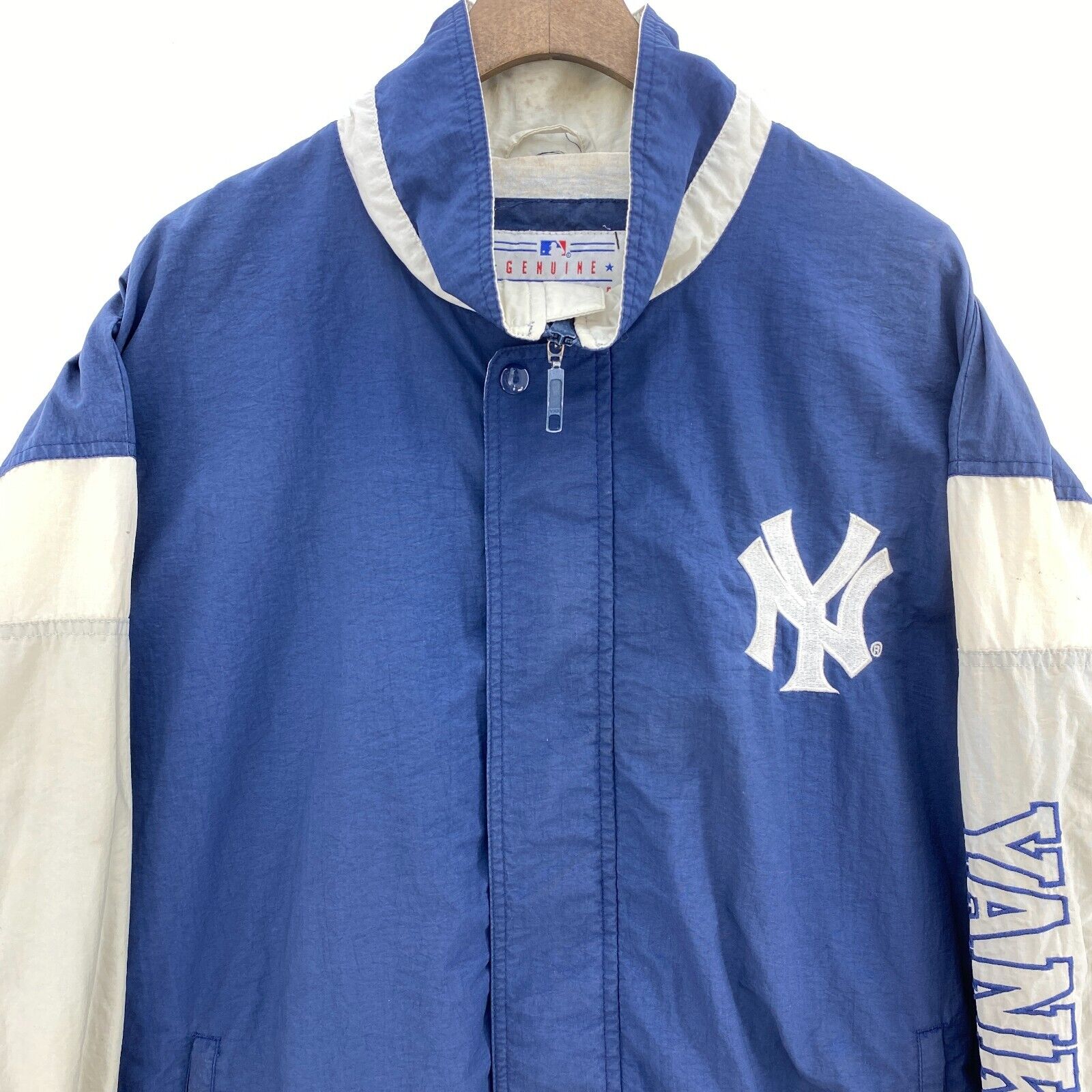 Starter New York Yankees Logo MLB Baseball Blue Windbreaker Light Jacket Size XL