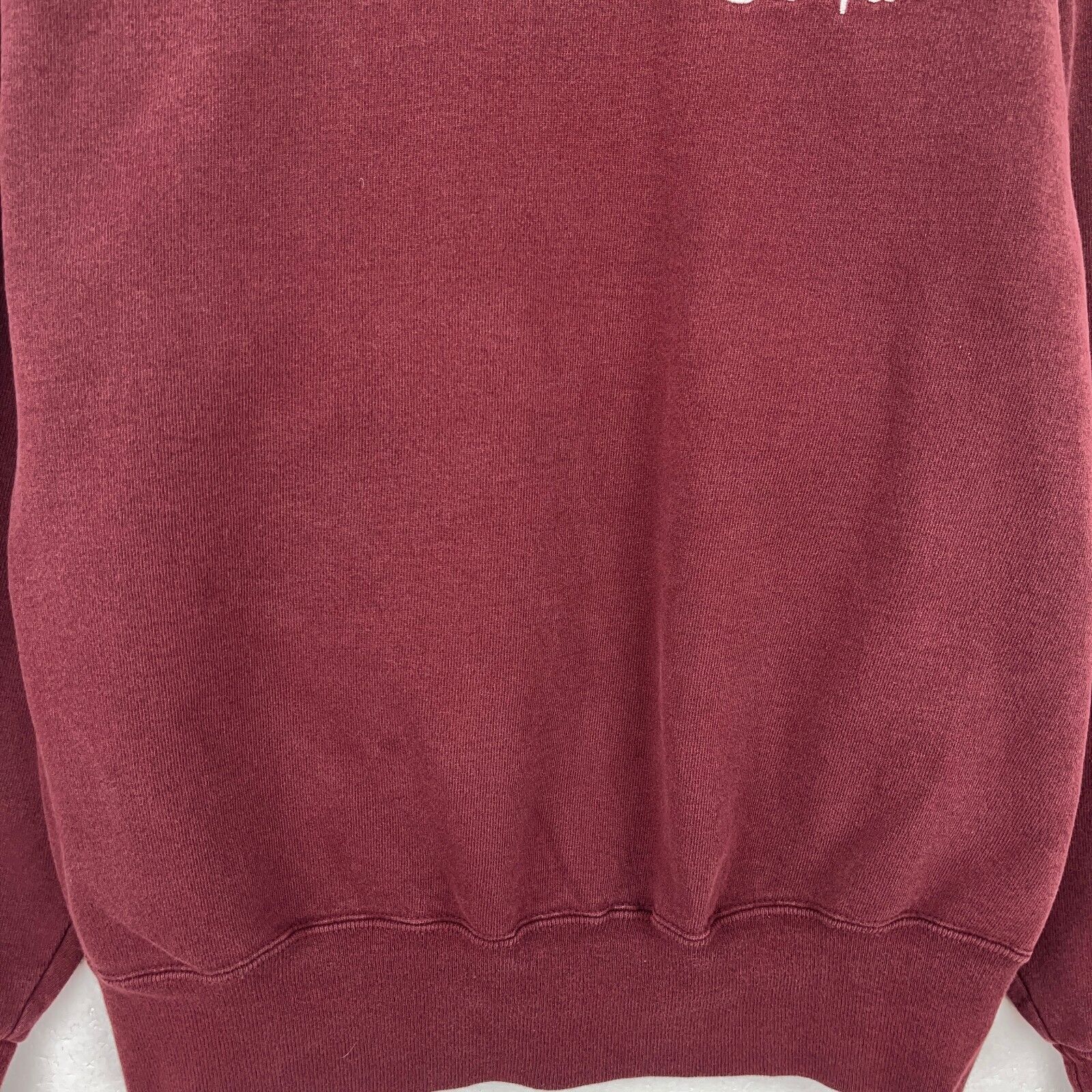 Vintage Champion Logo Crew Neck Burgundy Red Sweatshirt Size L