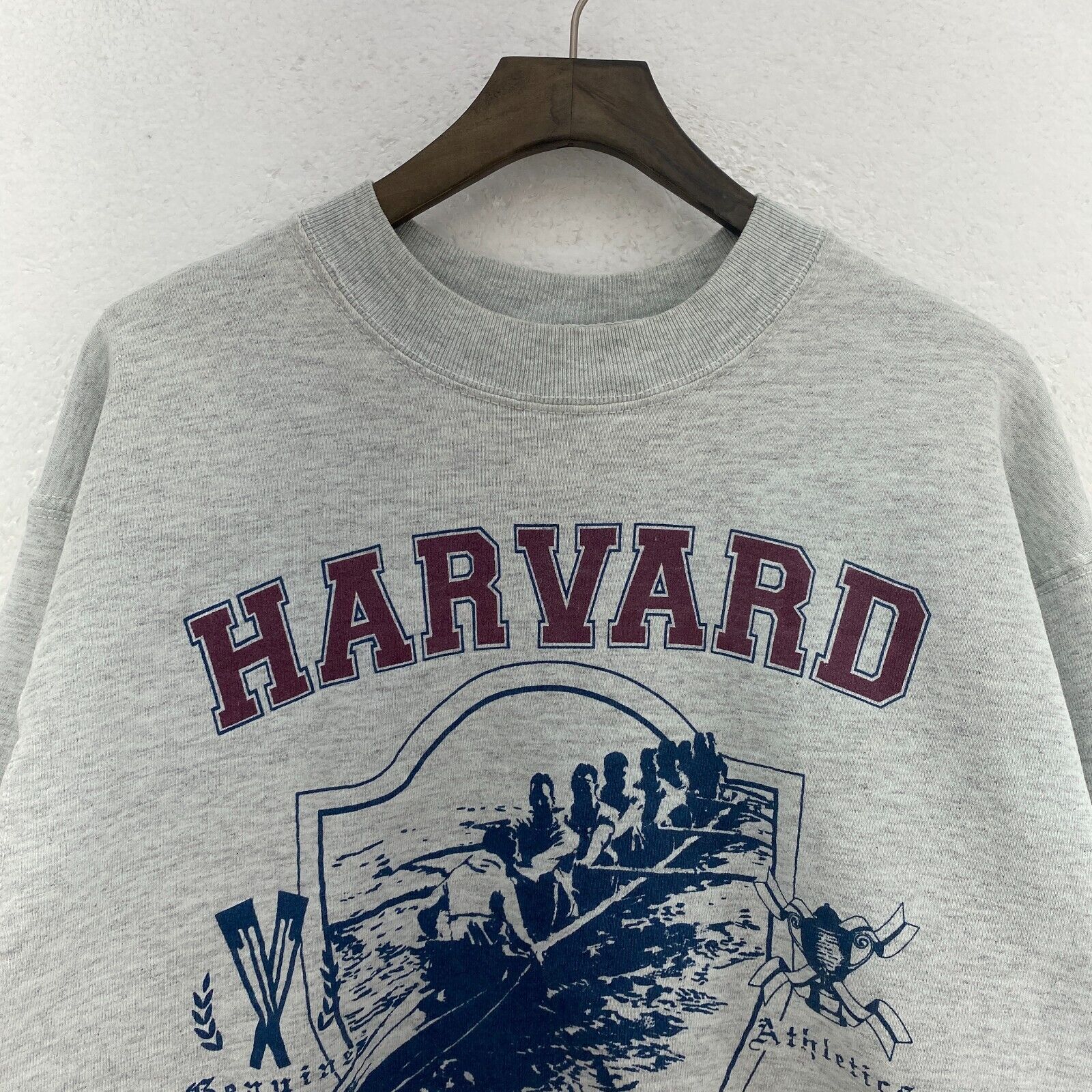 Harvard University Logo Paddler Crew Gray Sweatshirt Size L Pullover