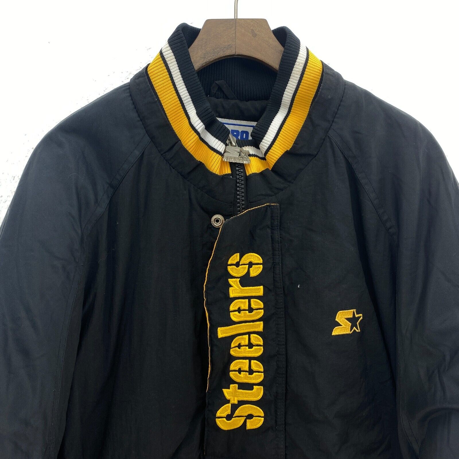Pittsburgh Steelers Proline NFL Starter Black Insulated 1/4 Zip Jacket Size L