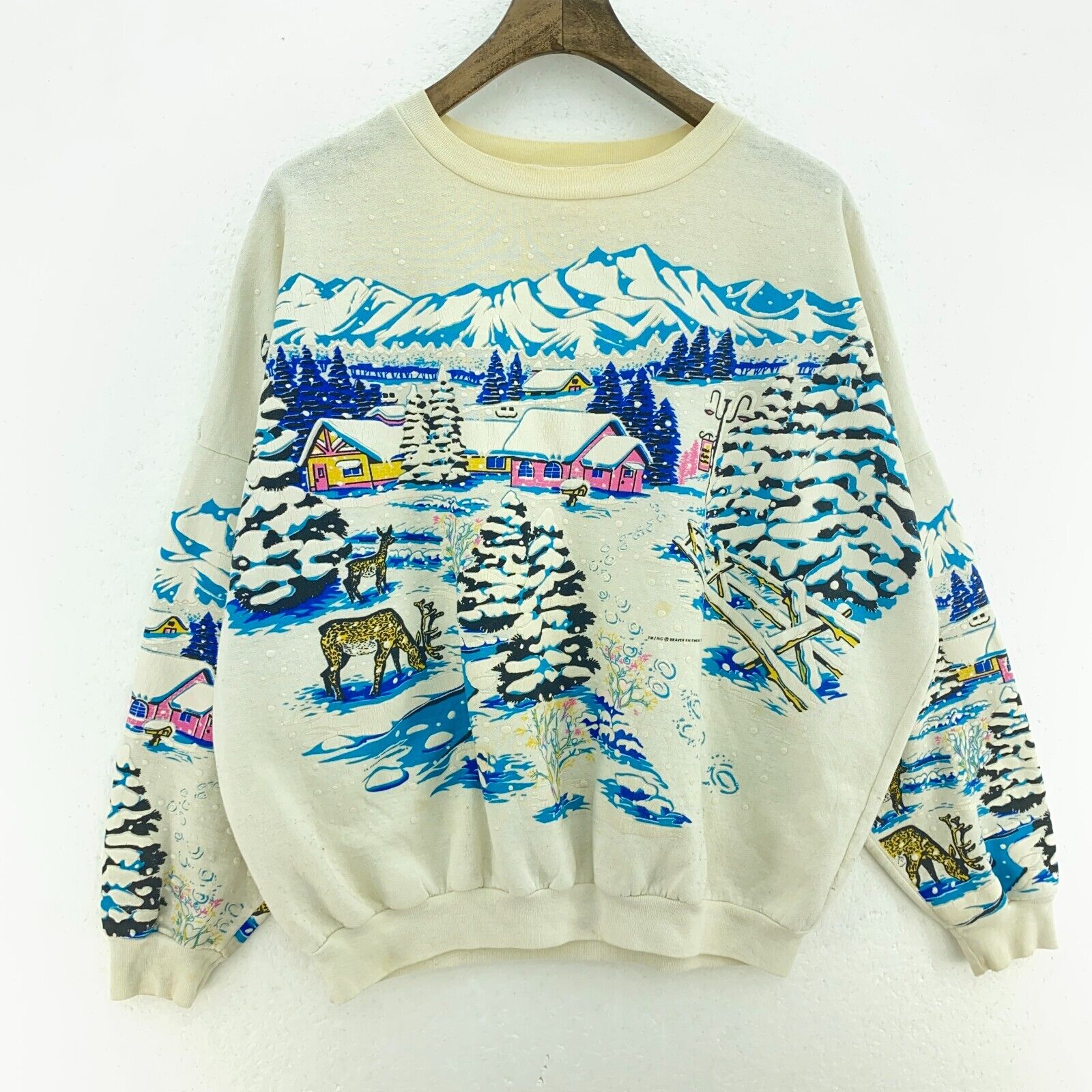 1992 Winter Village Snow White Sweatshirt Size M Crew Neck