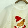 Bear Santa Ho Ho Ho Christmas White Sweatshirt Size L Crewneck