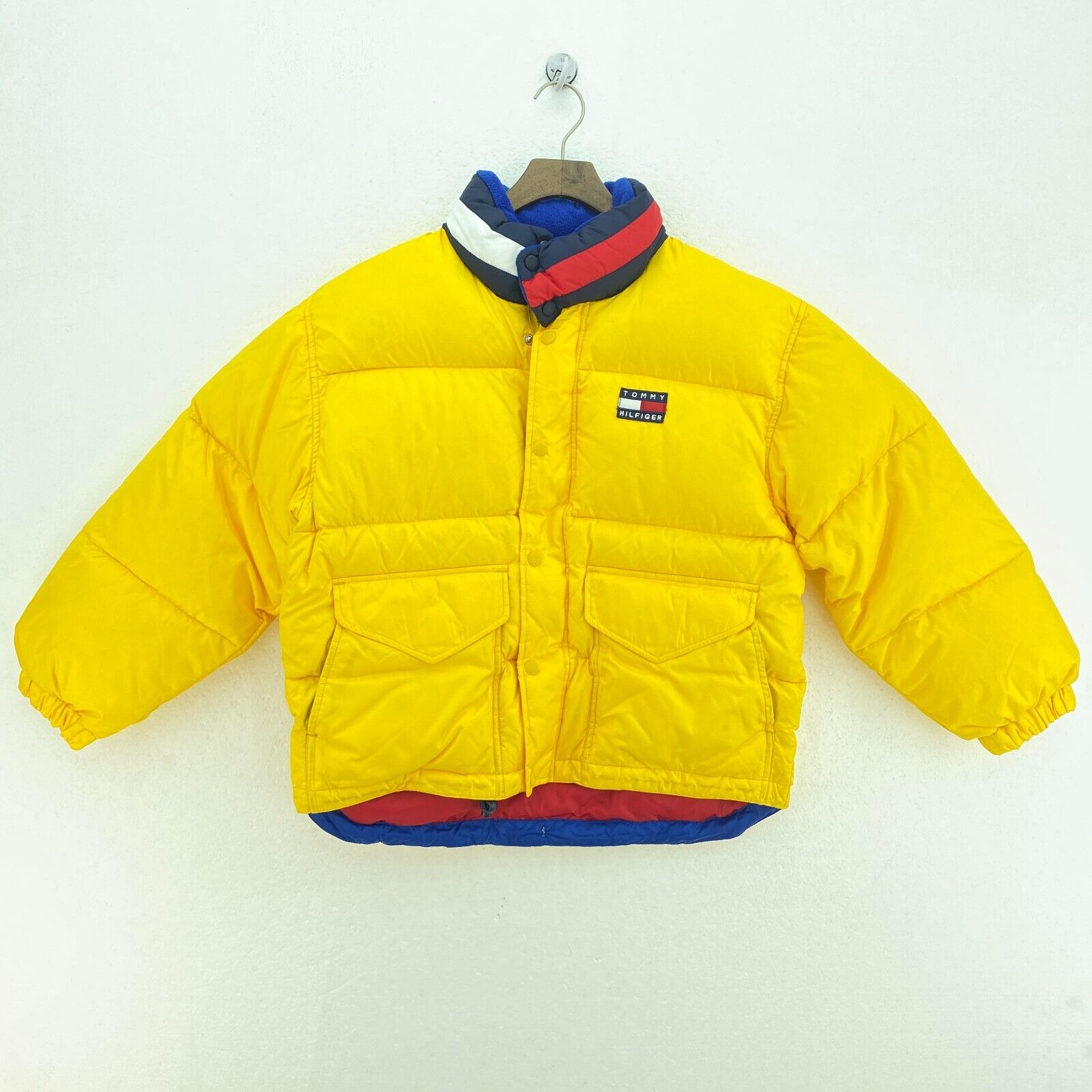 Tommy Hilfiger Down Filled Yellow Full Zip Puffer Jacket Size M Kids