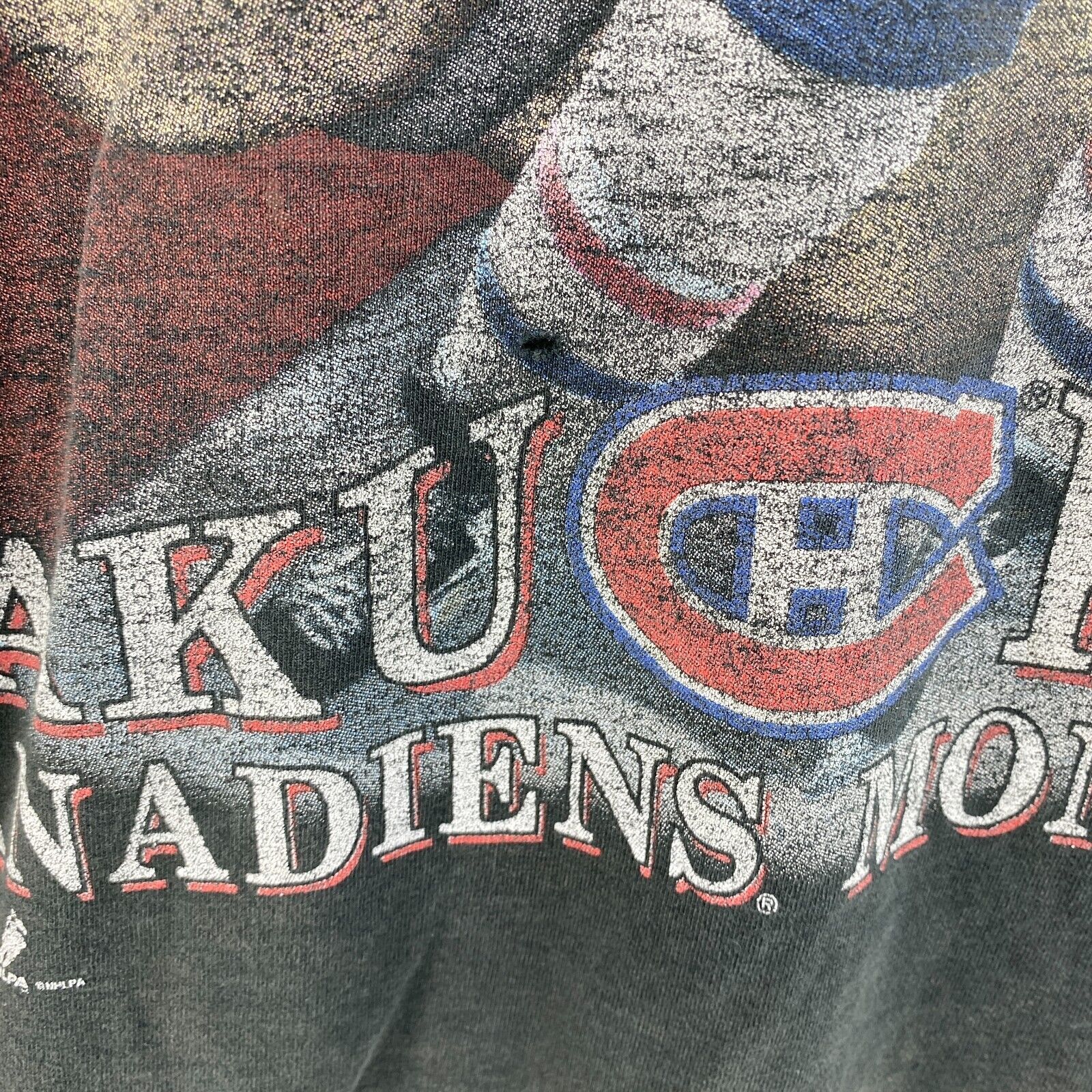 Vintage Pro Player Canadiens Montreal Sako Koivu Black T-shirt Size M